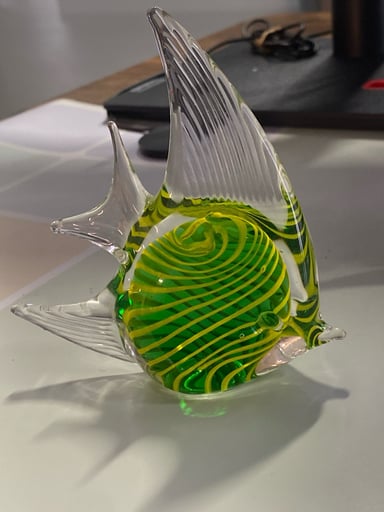 Preview pic of Murano Glass Angel Fish Sculpture