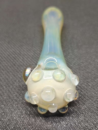 Preview pic of Fumed Glass Pipe with Encased Opal! Hand Blown in Oregon!