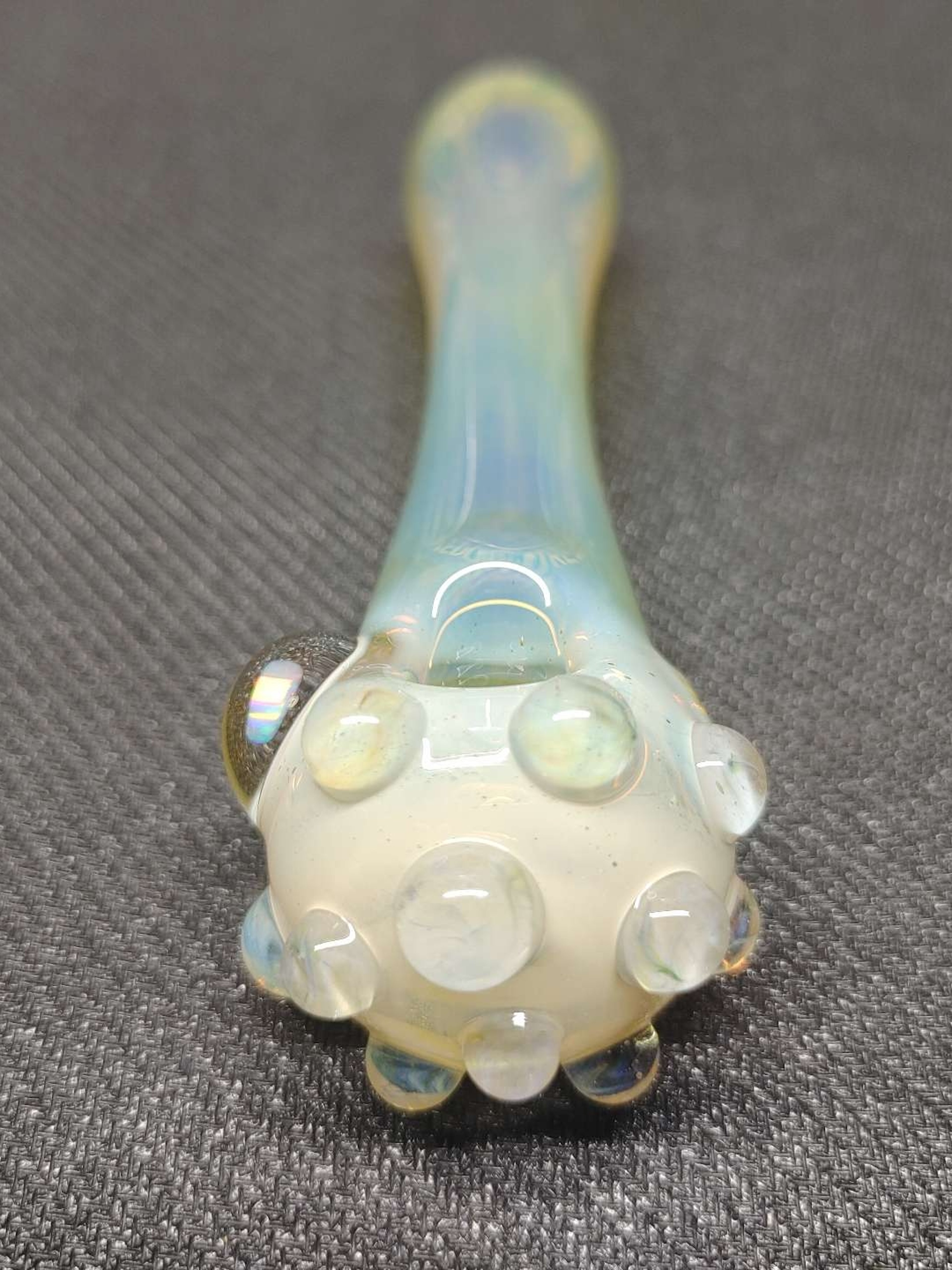 Preview pic of Fumed Glass Pipe with Encased Opal! Hand Blown in Oregon!
