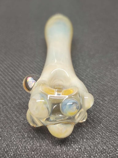 Preview pic of Fumed Glass Pipe with an Encased Opal! Hand Blown in Oregon!