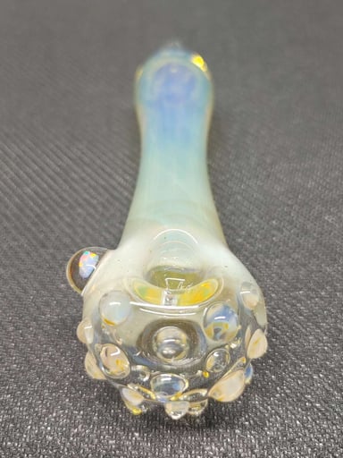 Preview pic of Fumed Glass Pipe with Encased Opal! Hand Blown in Oregon!