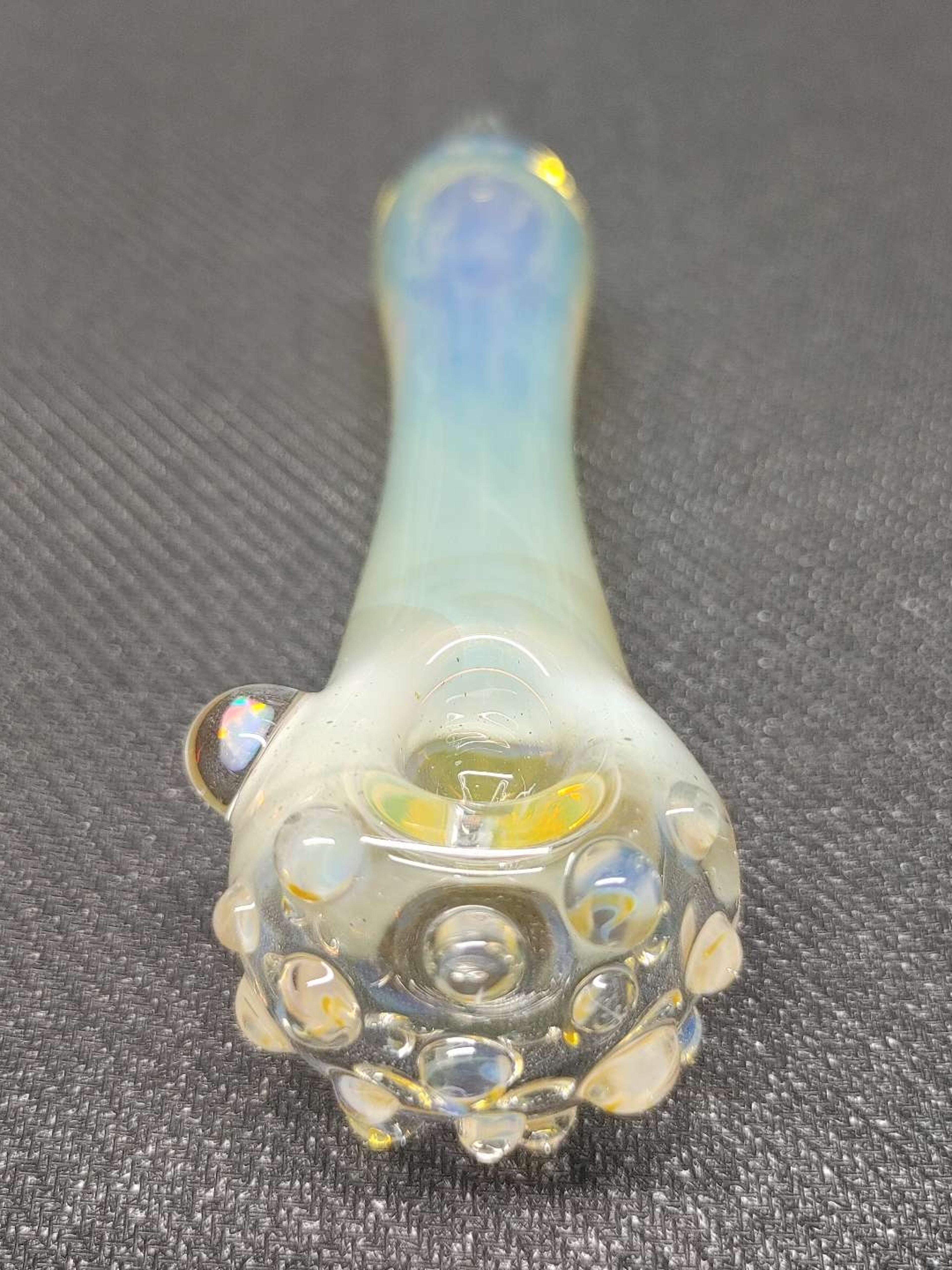Preview pic of Fumed Glass Pipe with Encased Opal! Hand Blown in Oregon!