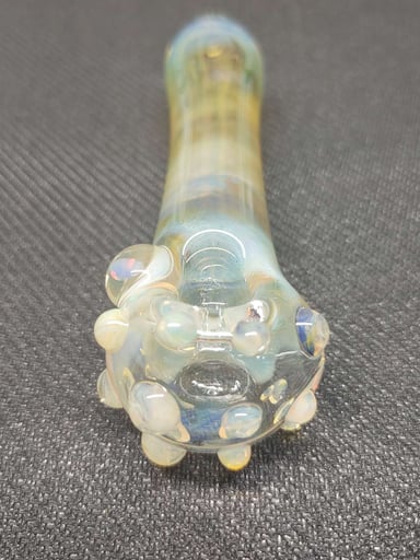Preview pic of Fumed Glass Pipe with Encased Opal! Hand Blown in Oregon!