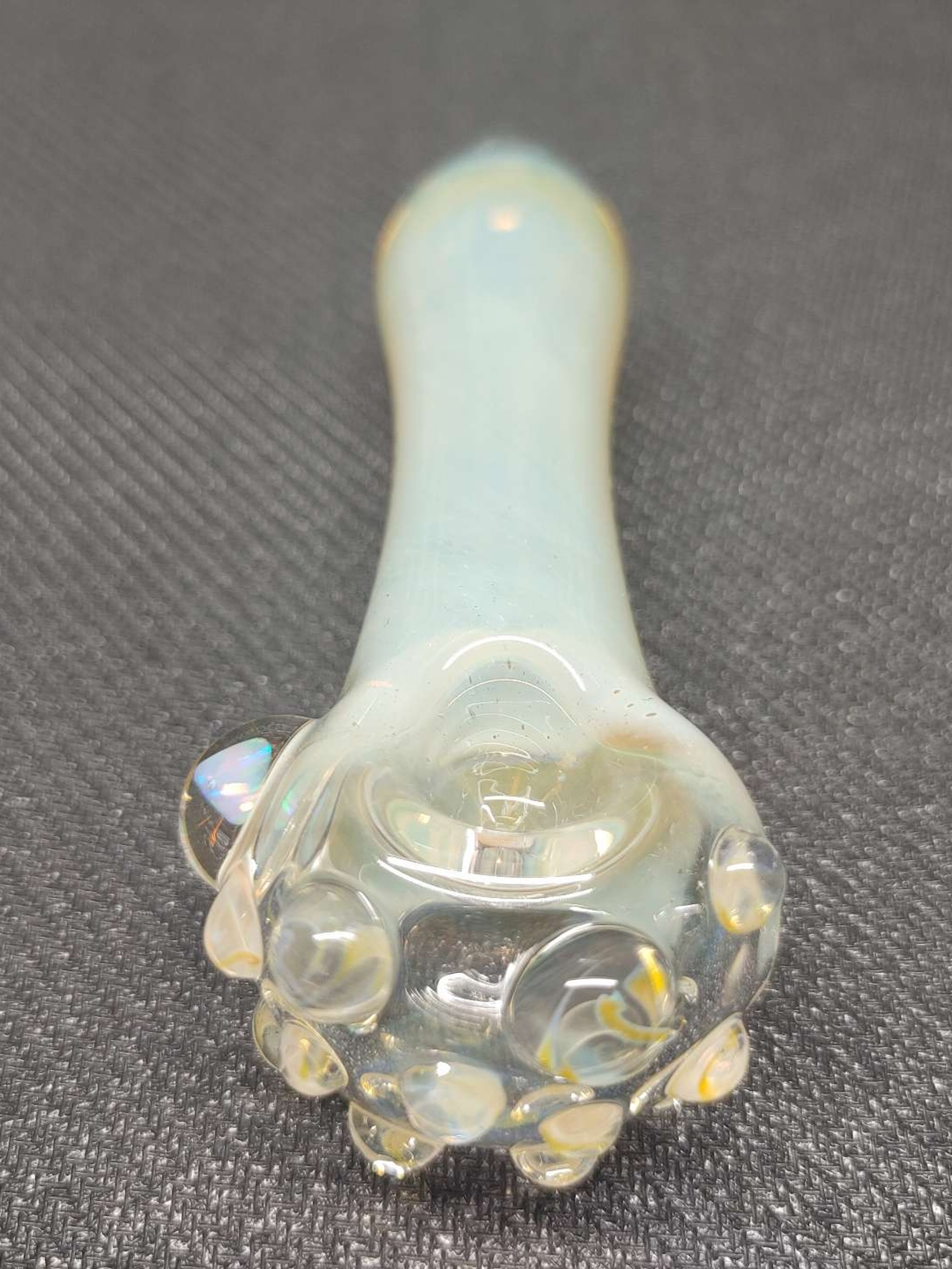 Preview pic of Fumed Glass Pipe with Encased Opal! Hand Blown in Oregon!