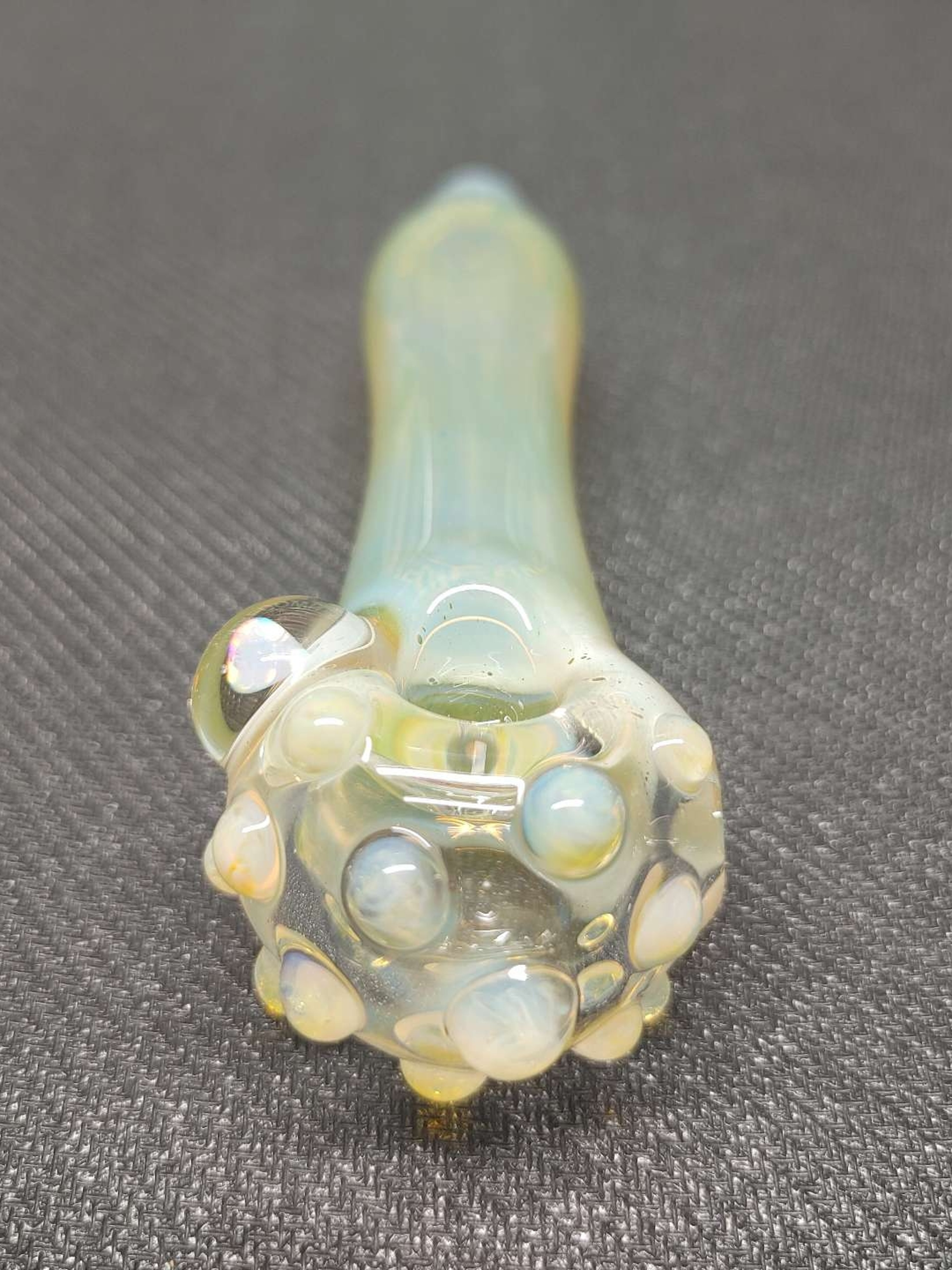 Preview pic of Fumed Glass Pipe with an Encased Opal! Hand Blown in Oregon!