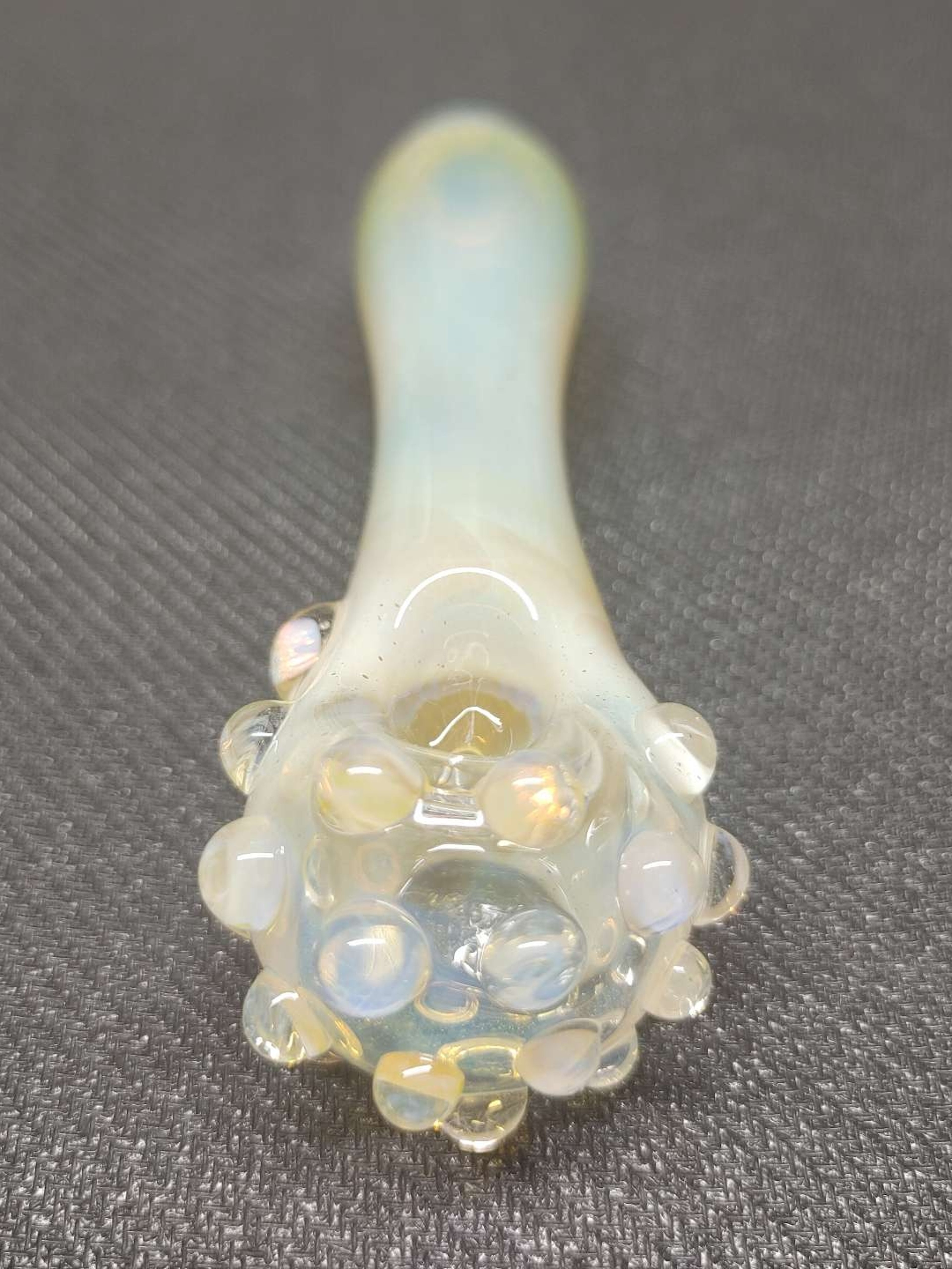 Preview pic of Fumed Glass Pipe with an Encased Opal! Hand Blown in Oregon!