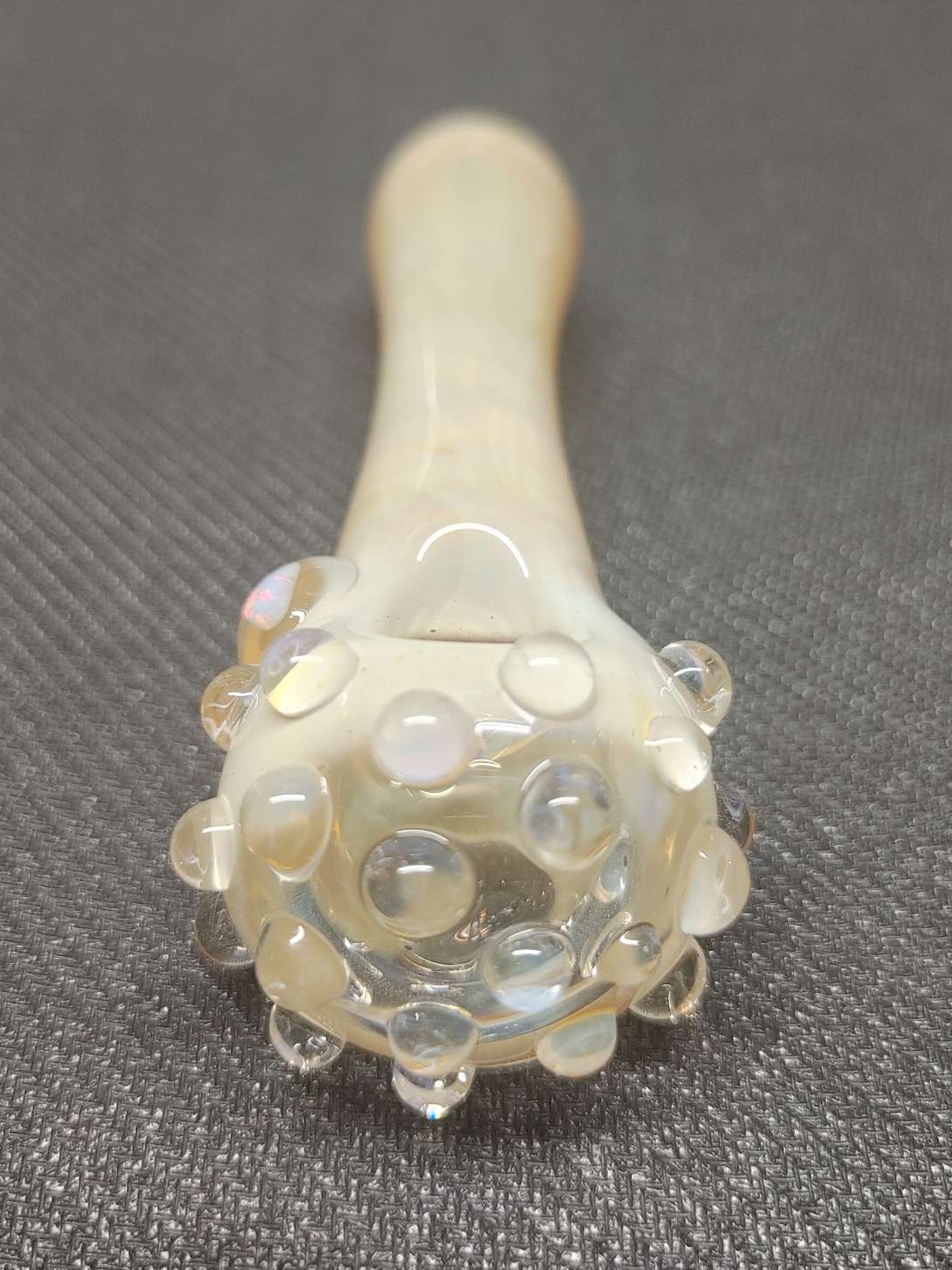 Preview pic of Fumed Glass Pipe with Encased Opal! Hand Blown in Oregon!