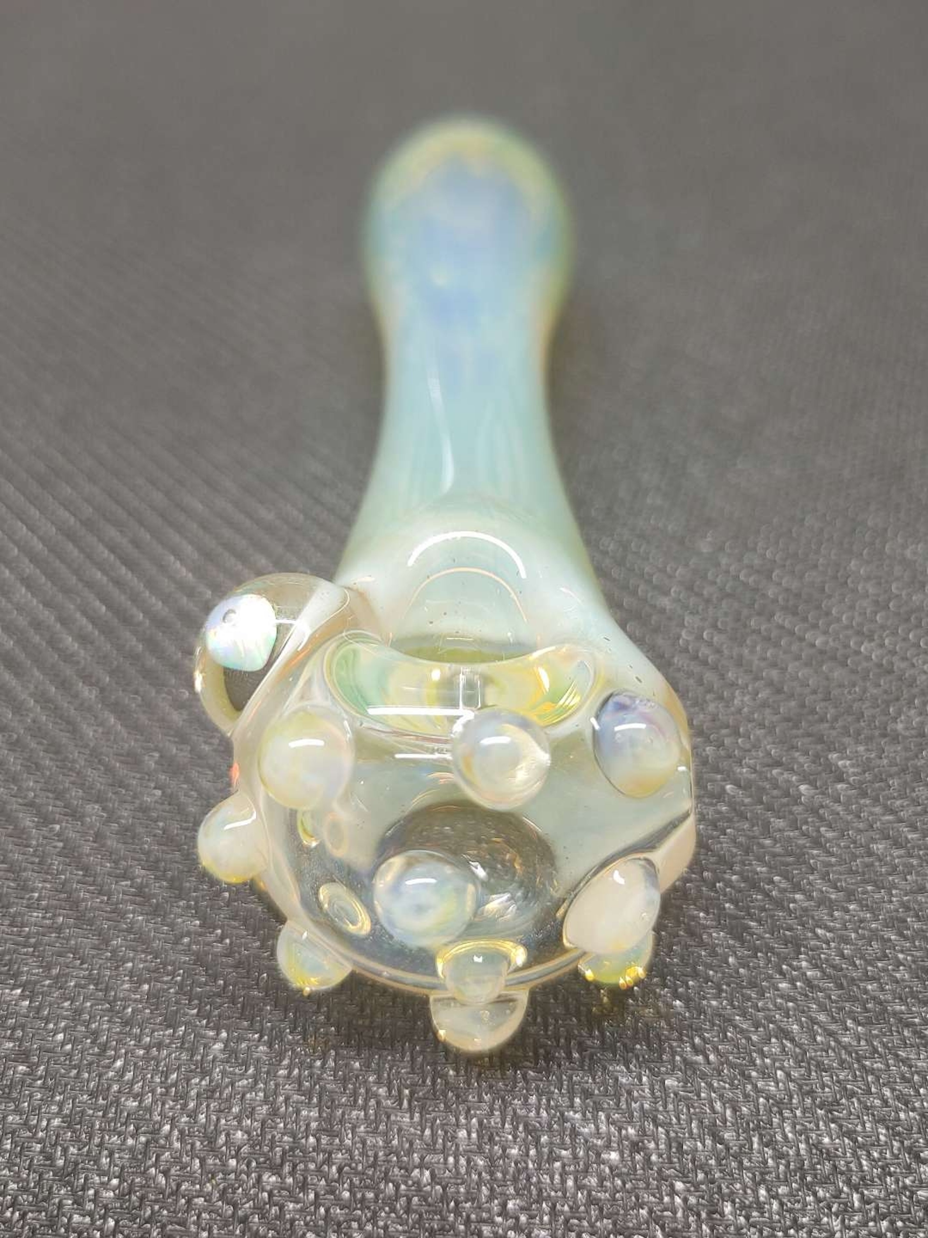 Preview pic of Fumed Glass Pipe with an Encased Opal! Hand Blown in Oregon!