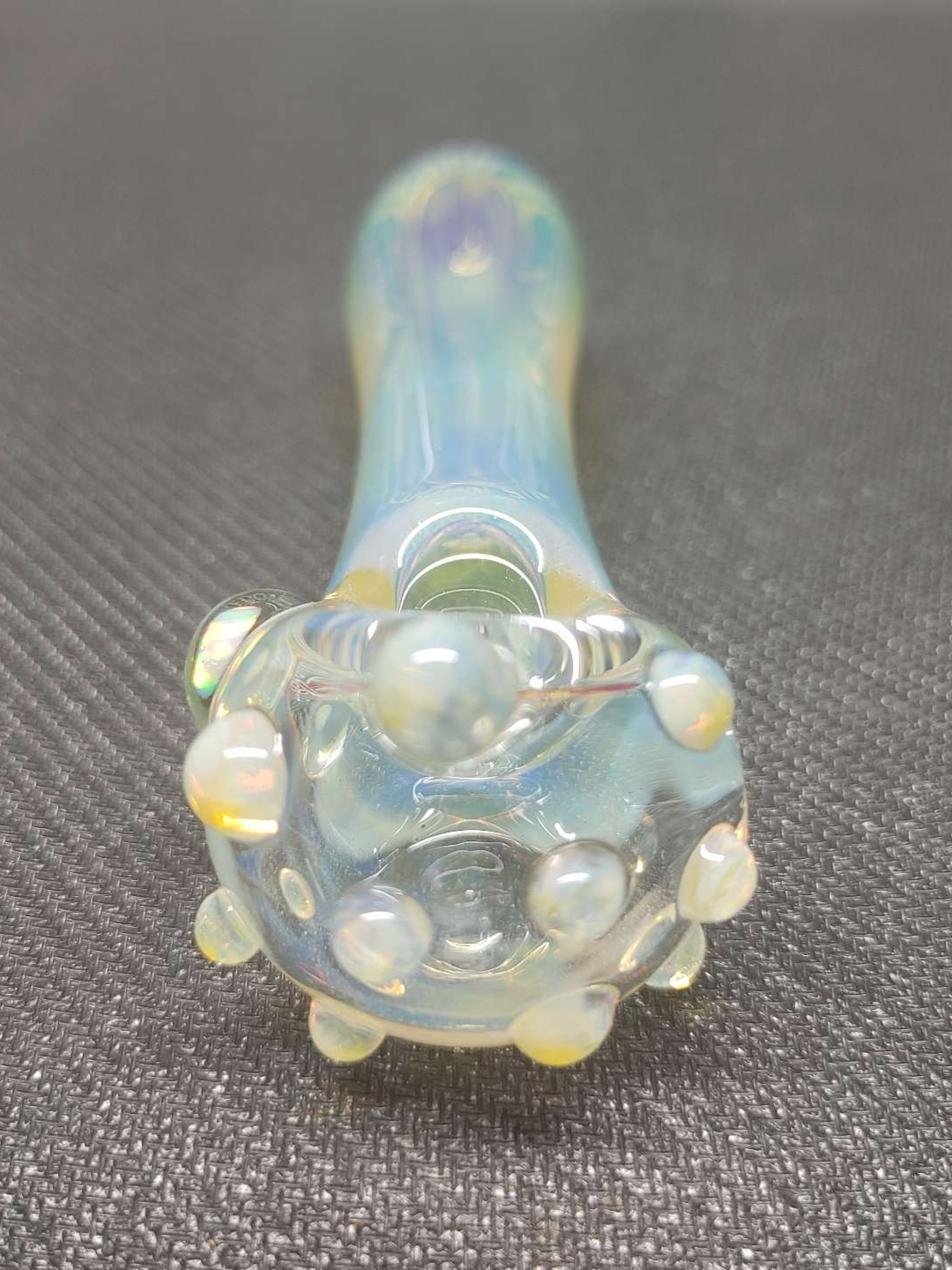 Preview pic of Fumed Glass Pipe with an Encased Opal! Hand Blown in Oregon!