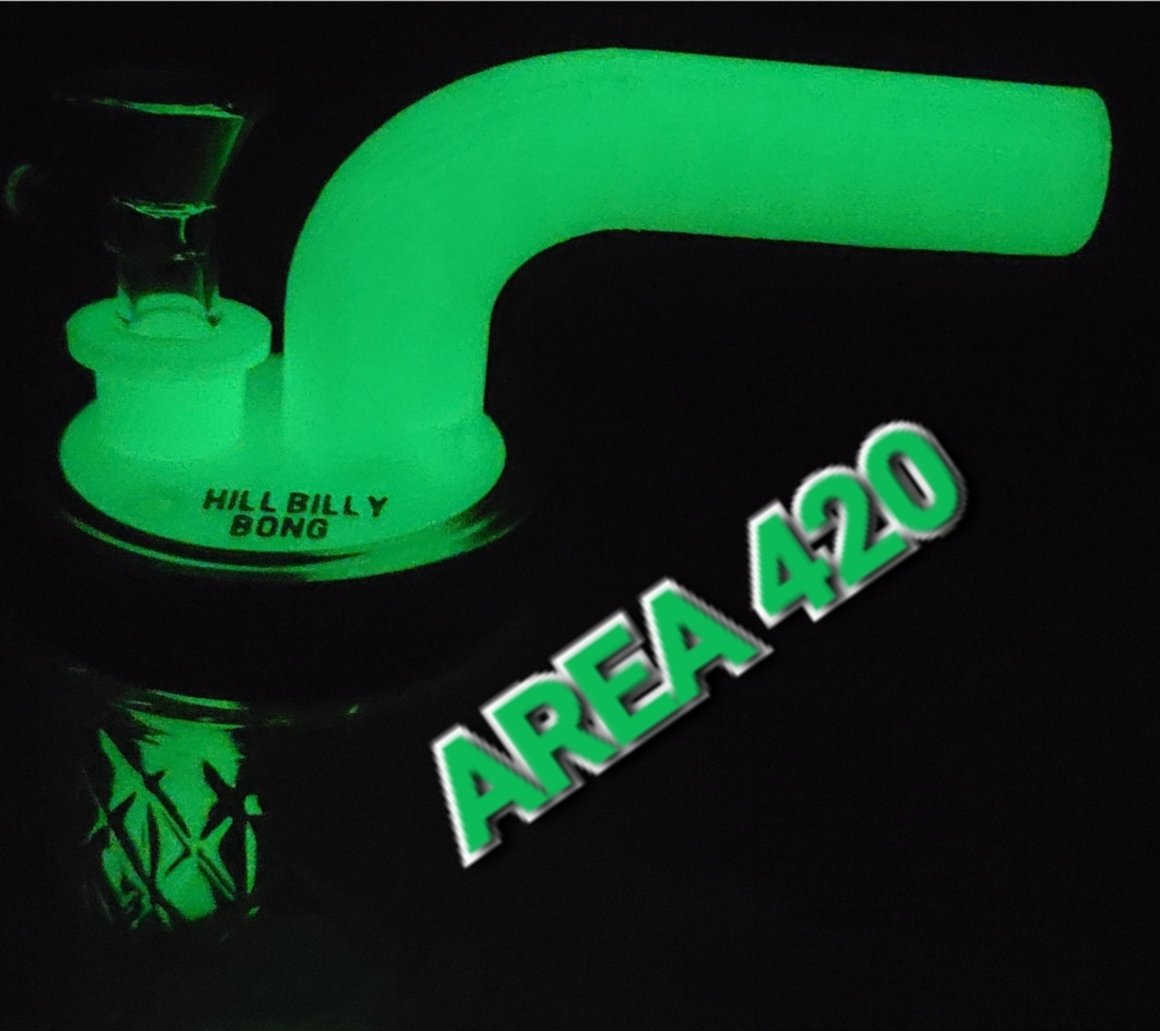Preview pic of HILLBILLY BONG Glow In The Dark Mason Jar Bong.