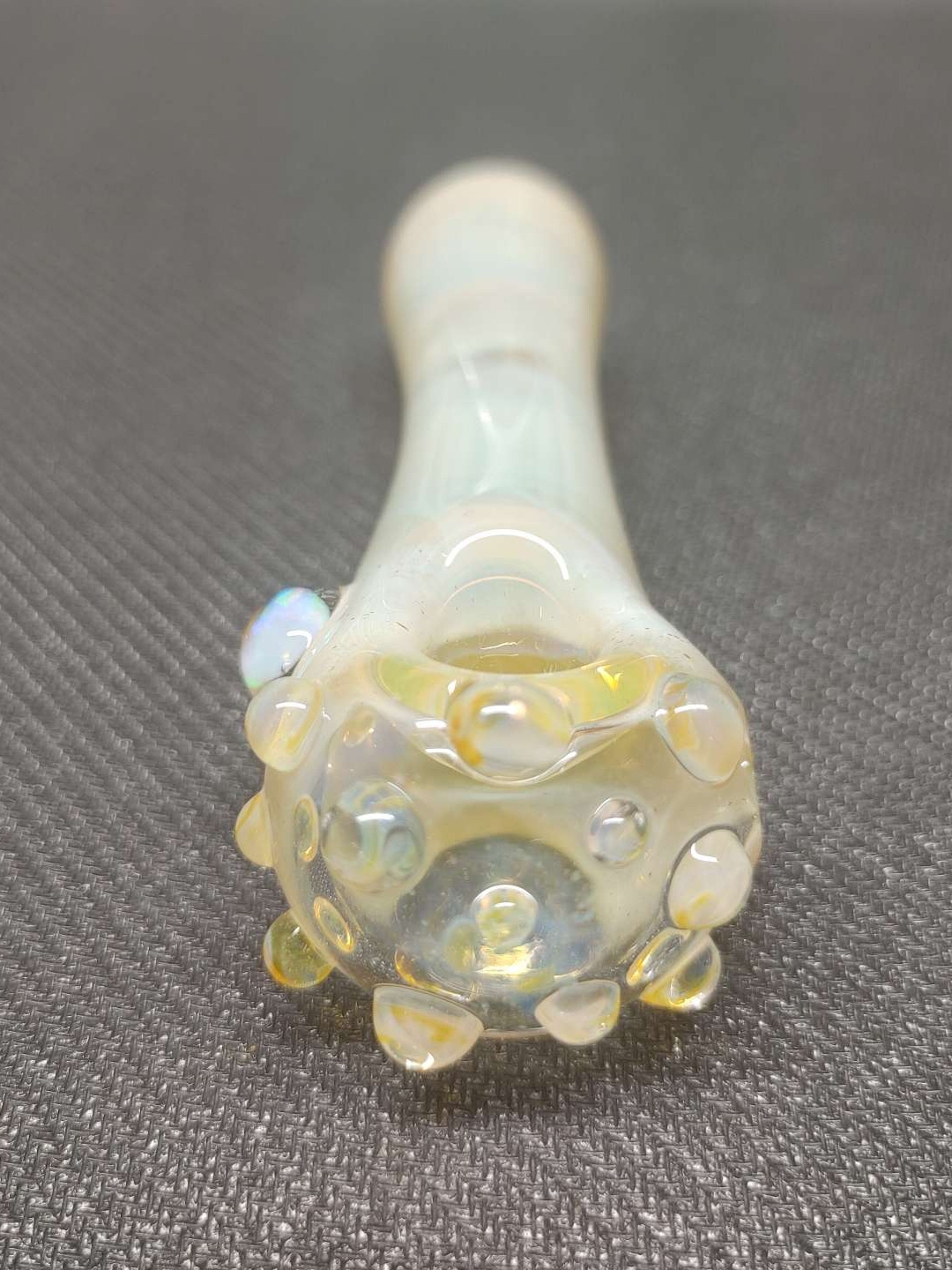Preview pic of Fumed Glass Pipe with an Encased Opal! Hand Blown in Oregon!
