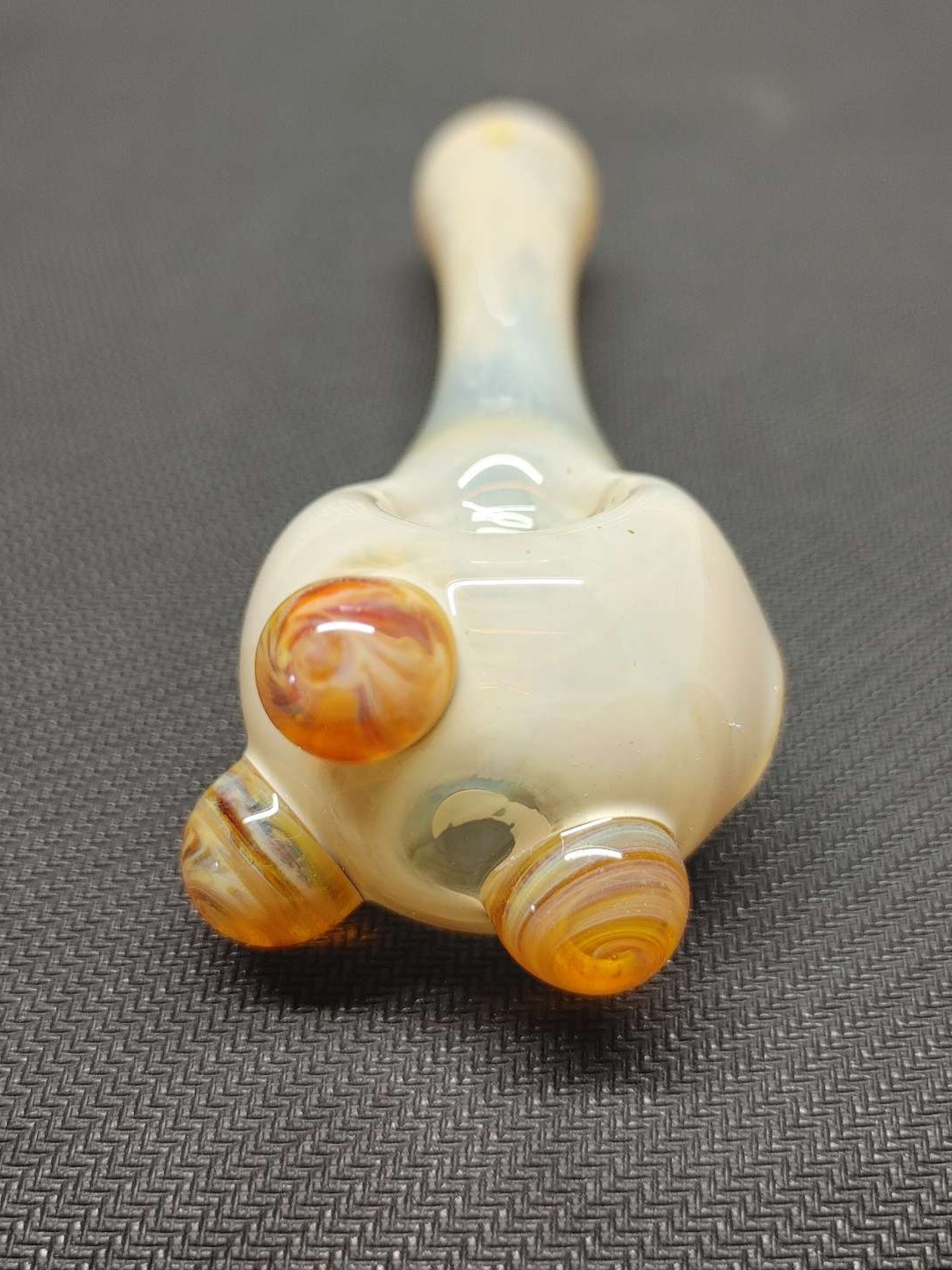 Fumed Glass Pipe with Color Accents! Hand Blown in Oregon! image 0