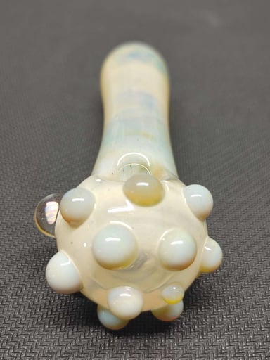 Preview pic of Fumed Glass Pipe with an Encased Opal! Hand Blown in Oregon!