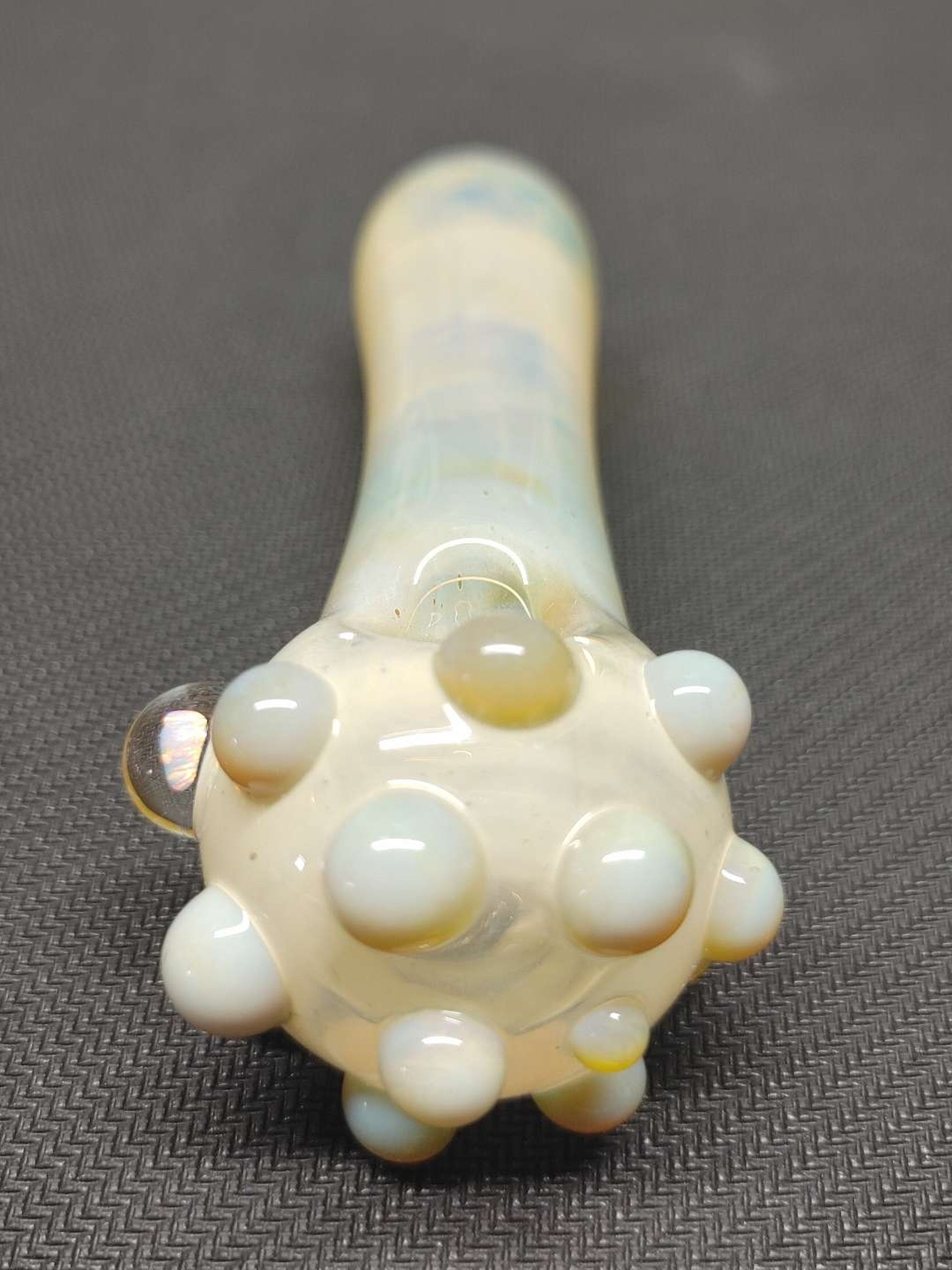 Preview pic of Fumed Glass Pipe with an Encased Opal! Hand Blown in Oregon!