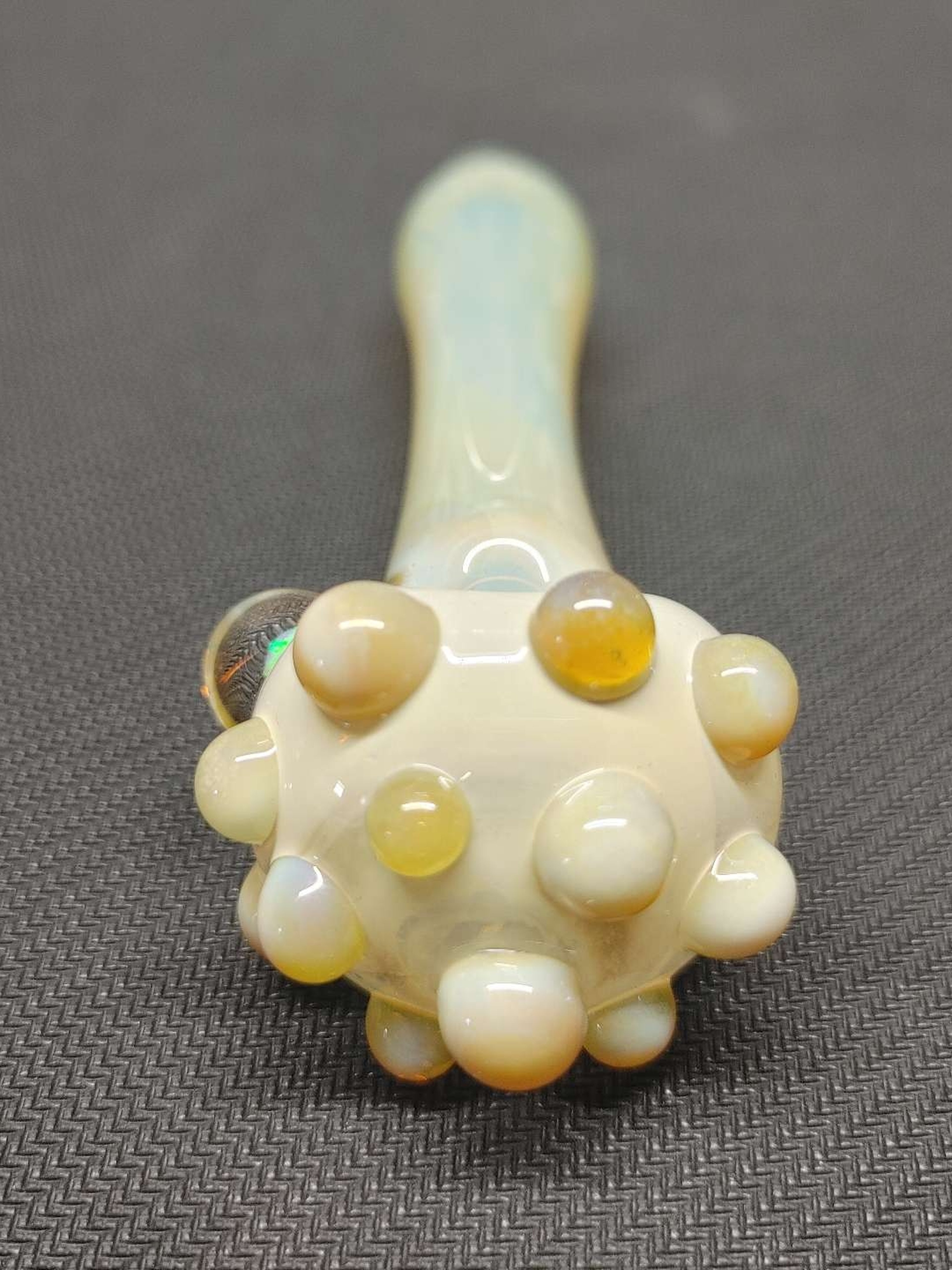 Fumed Glass Pipe with Color Accents and an Encased Opal! Hand Blown in Oregon! image 0