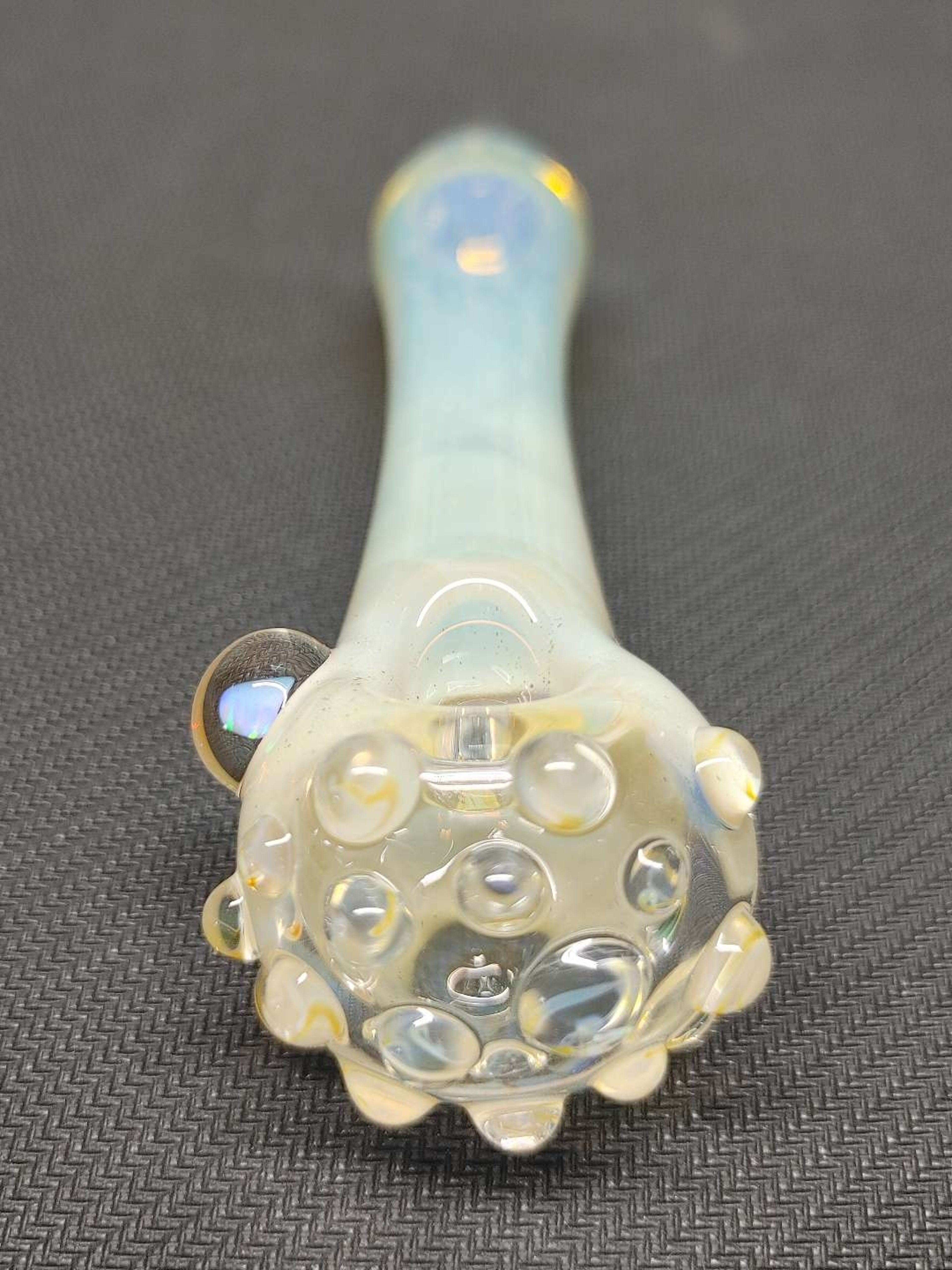Preview pic of Fumed Glass Pipe with an Encased Opal! Hand Blown in Oregon!
