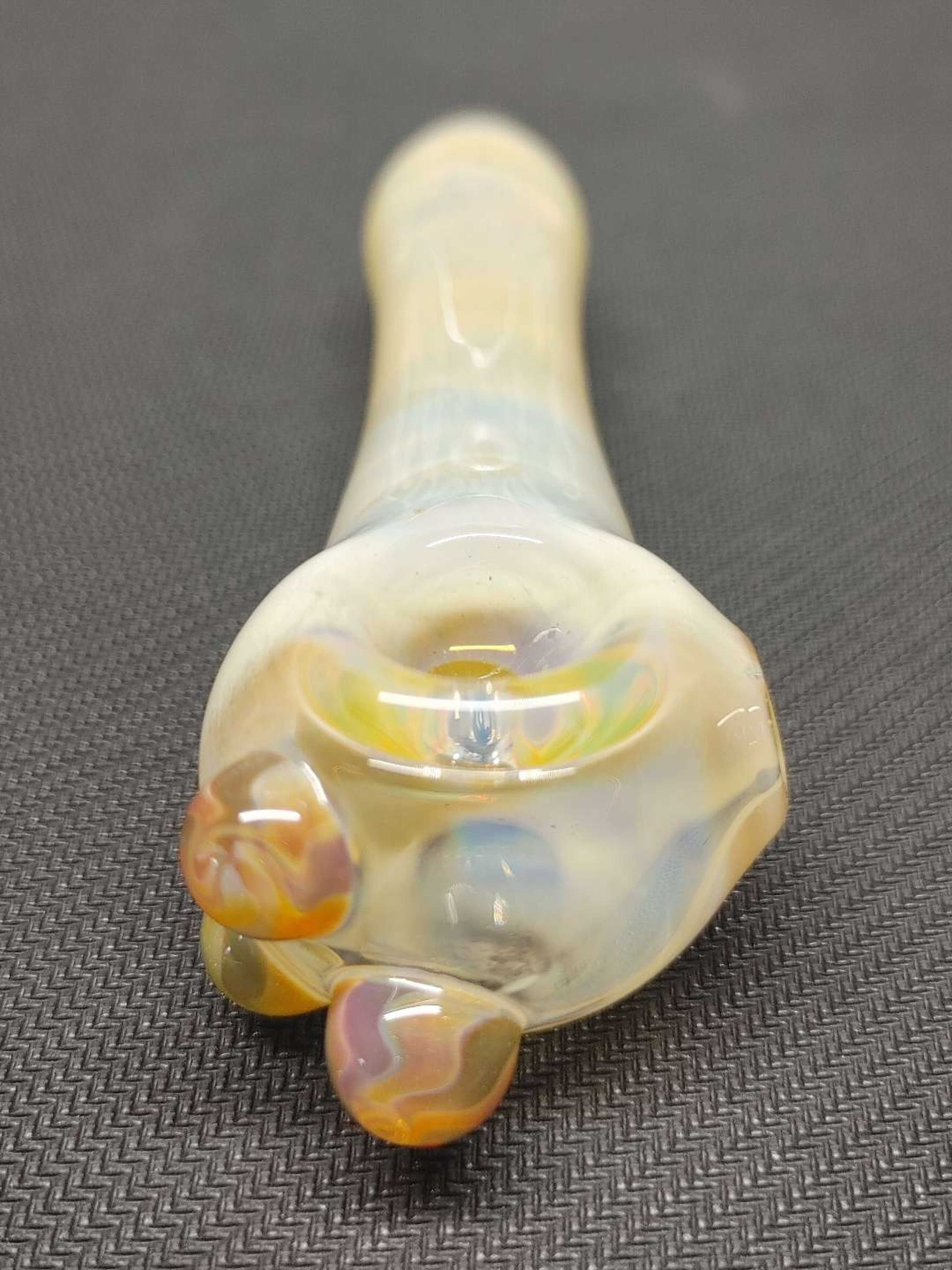 Preview pic of Fumed Glass Pipe with Color Accents! Hand Blown in Oregon!