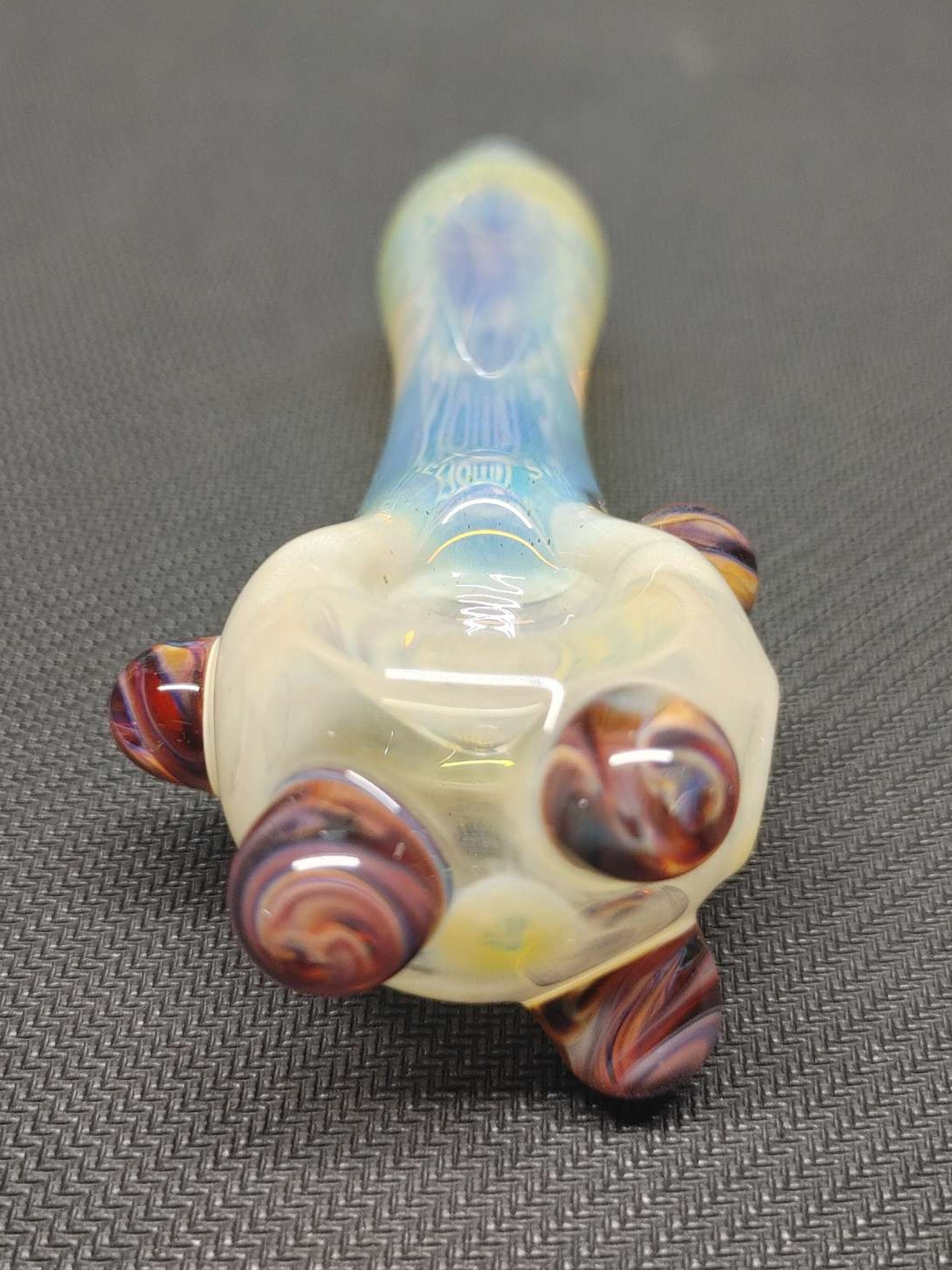 Preview pic of Fumed Glass Pipe with Color Accents! Hand Blown in Oregon!