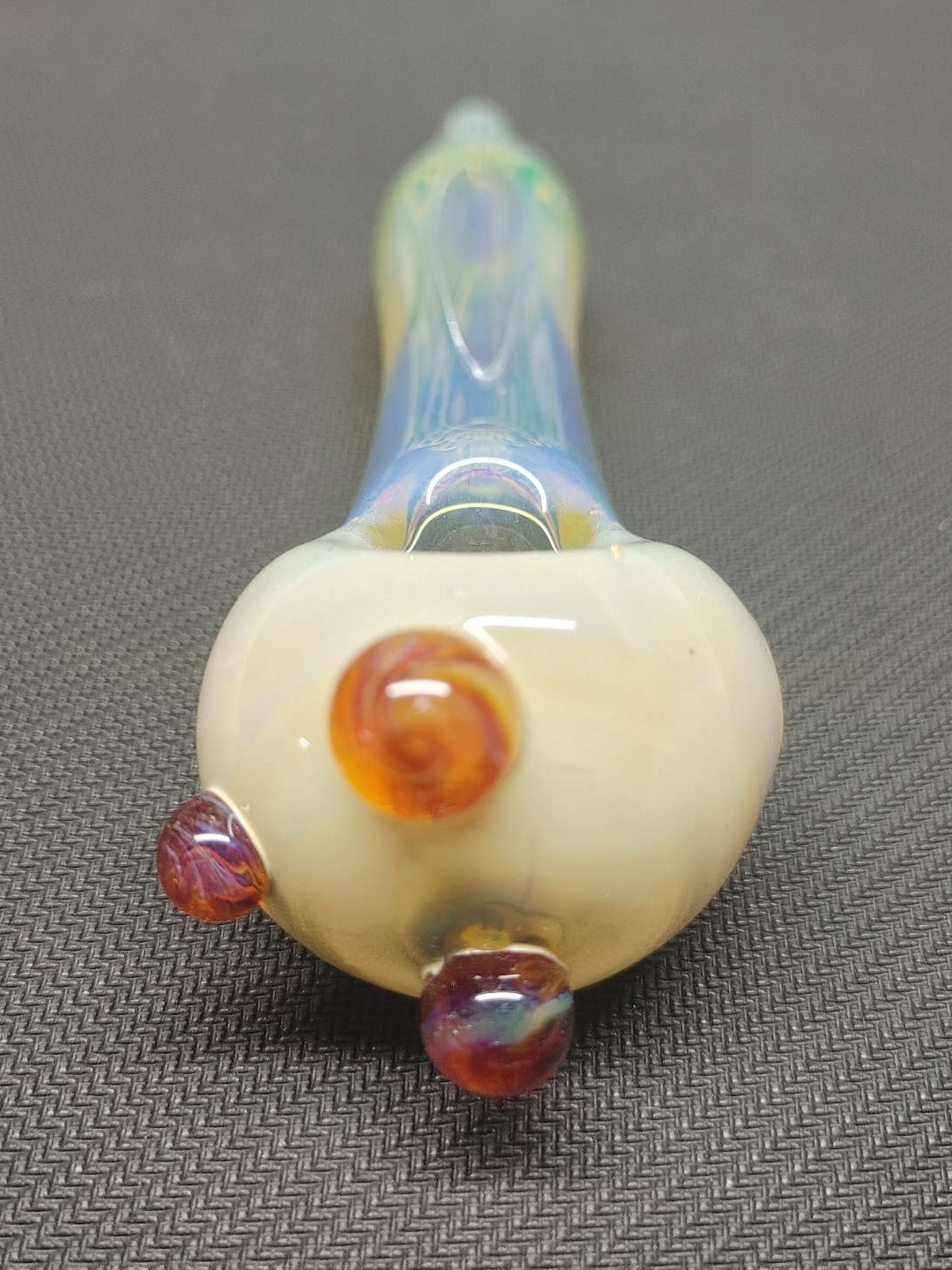 Preview pic of Fumed Glass Pipe with Color Accents! Hand Blown in Oregon!