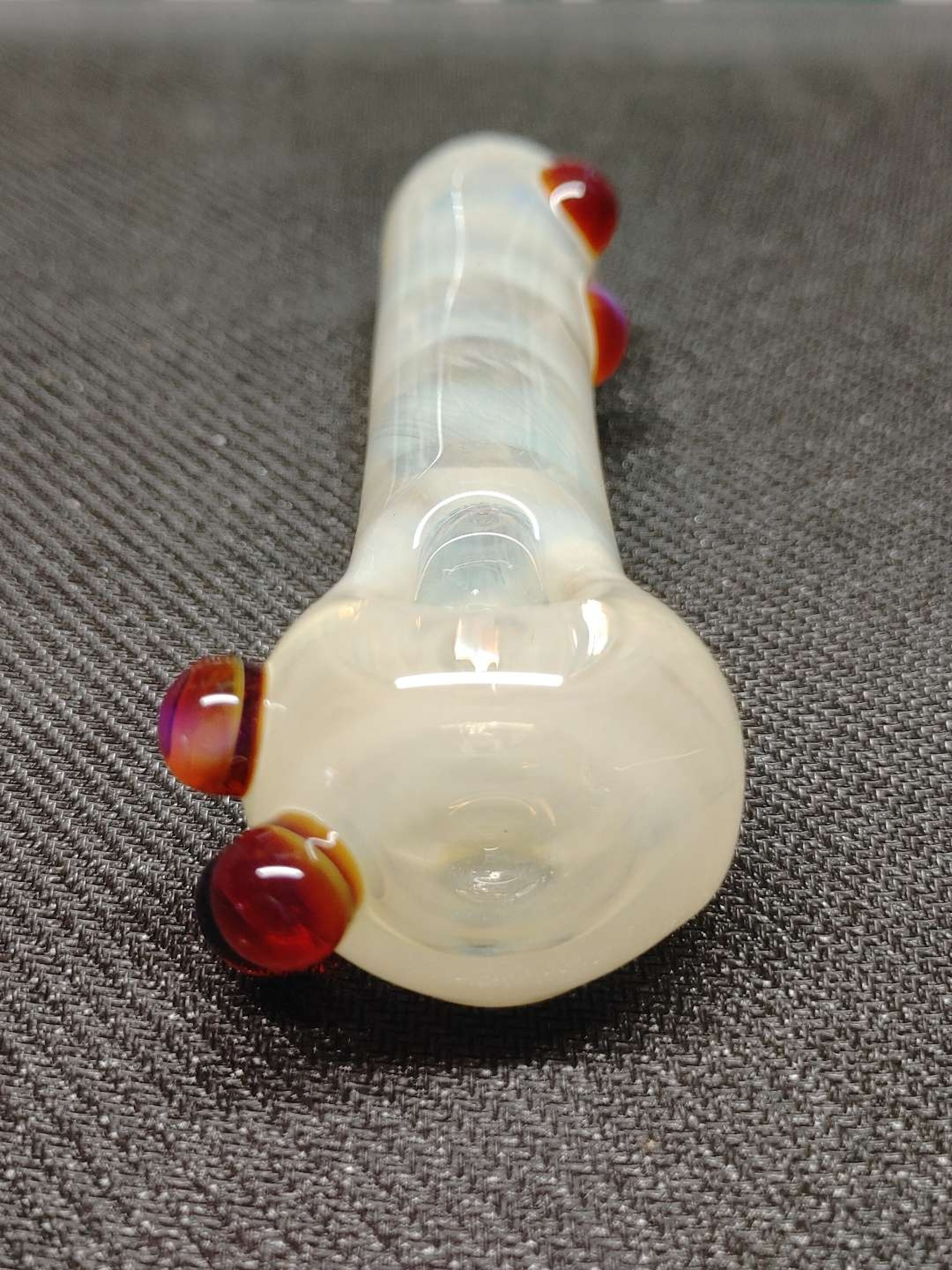 Preview pic of Fumed Glass Pipe with Color Accents! Hand Blown in Oregon!