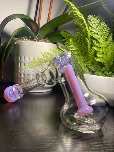 Preview pic of Glass Bubbler Pipe Pink slime Hammer