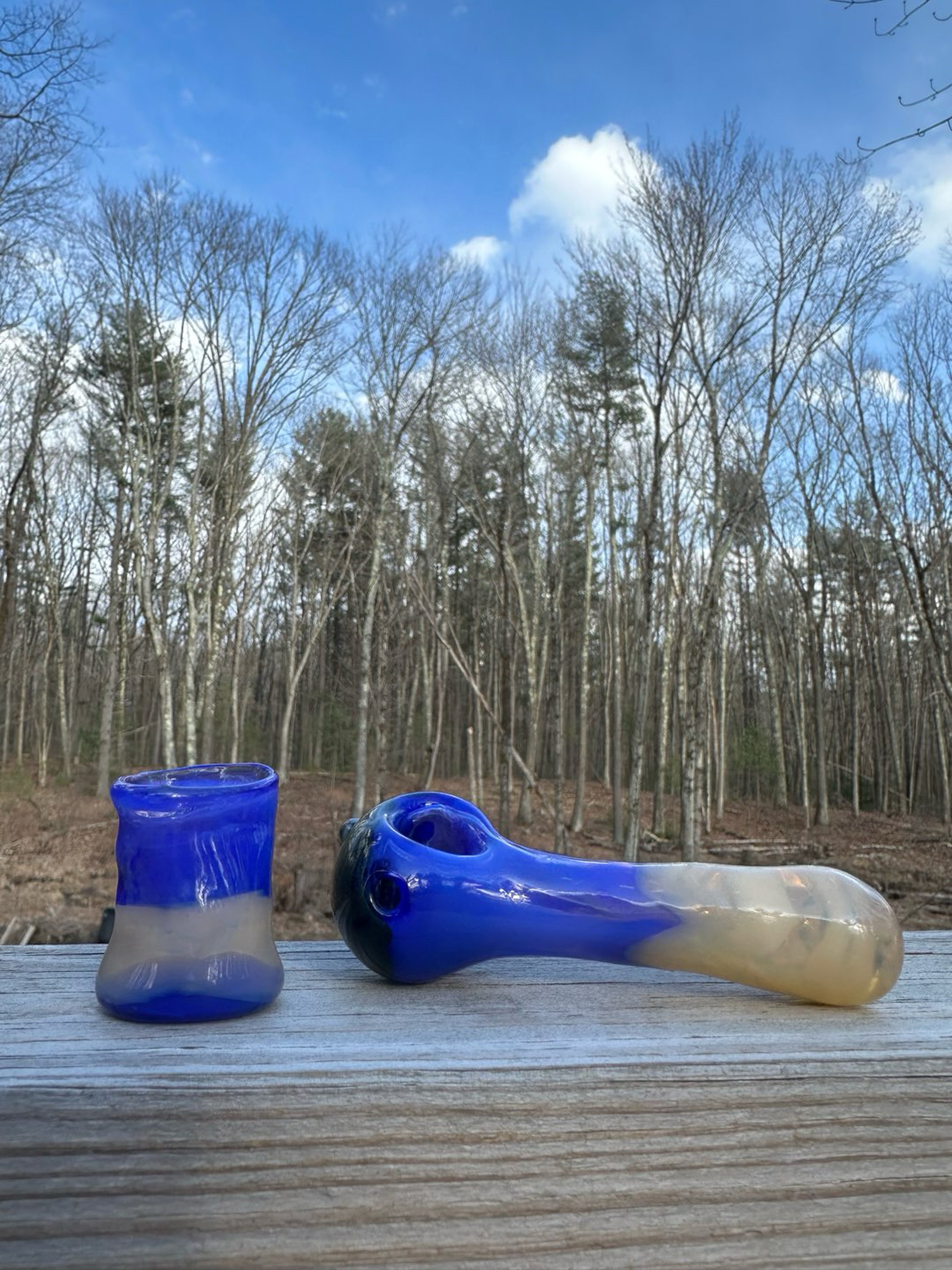 Preview pic of Shifty peach & Neptune fade spoon and jar set “sandy vibes”