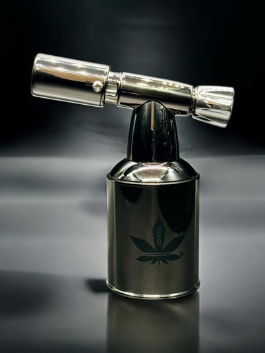 Preview pic of aLeaf Full Metal Gray Torch Lighter – 5” Single Flame Butane Torch with Adjustable Blue Flame (Butane Not Included)