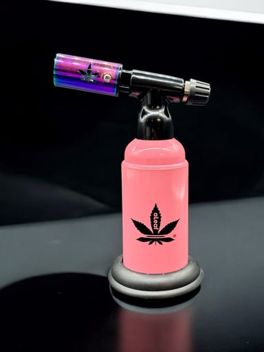 Preview pic of aLeaf 6” Dual Flame Blow Torch - Pink | 2500°F Blue Turbo Flame