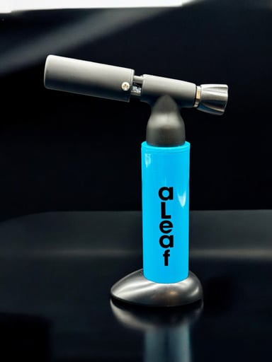 Preview pic of aLeaf 6” Dual Flame Blow Torch – Neon Blue | 2500°F Blue Turbo Flame | Refillable Butane Torch