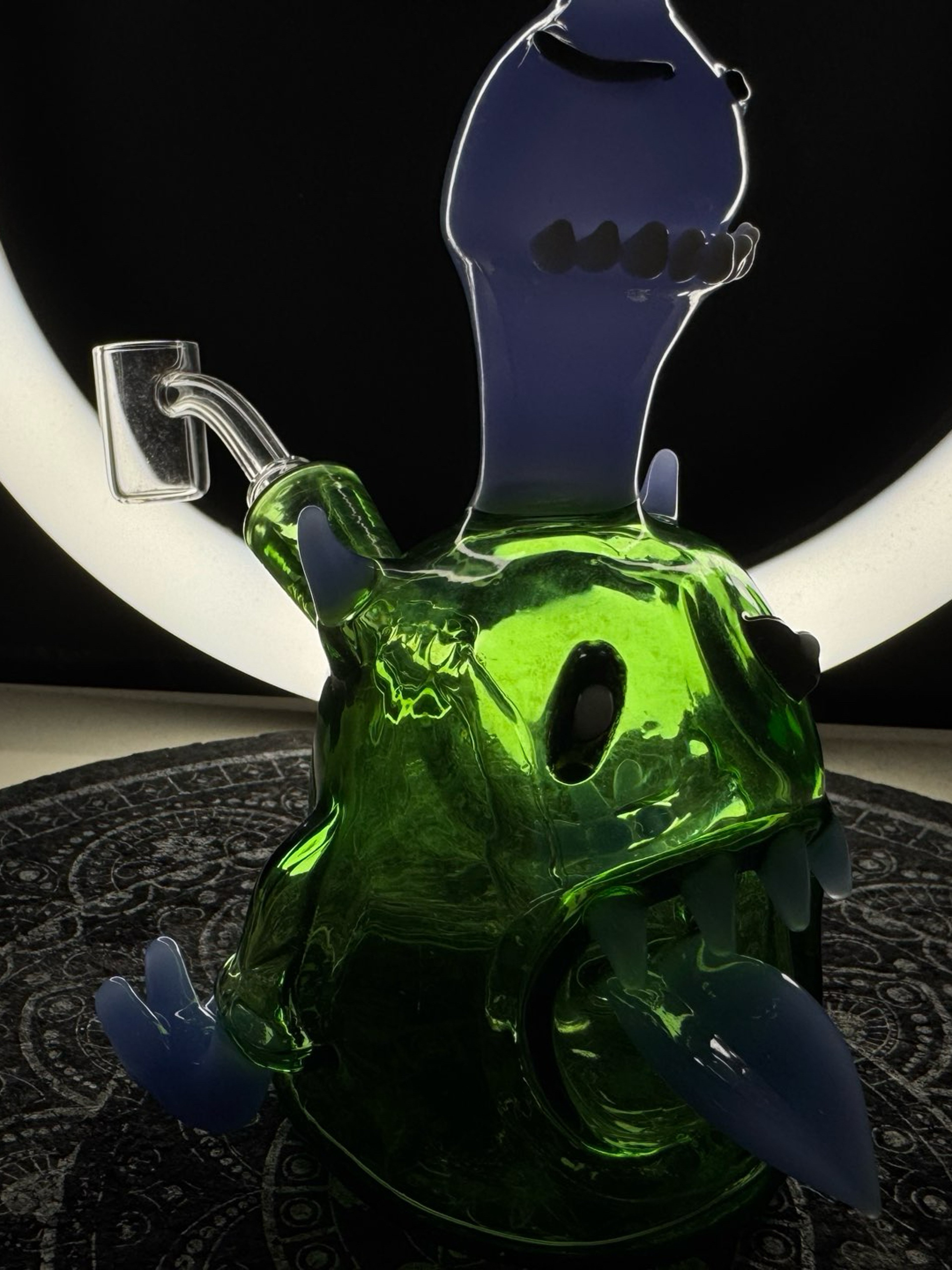Acidhead Rig + Mini Dab Bubbler - Green/Blue - 5.3in/14mm image 0
