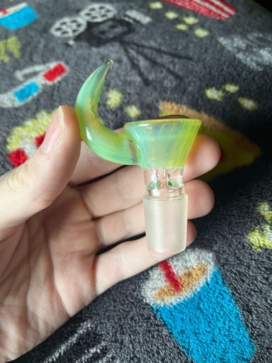 Preview pic of Green Greek glass 1 hole slide