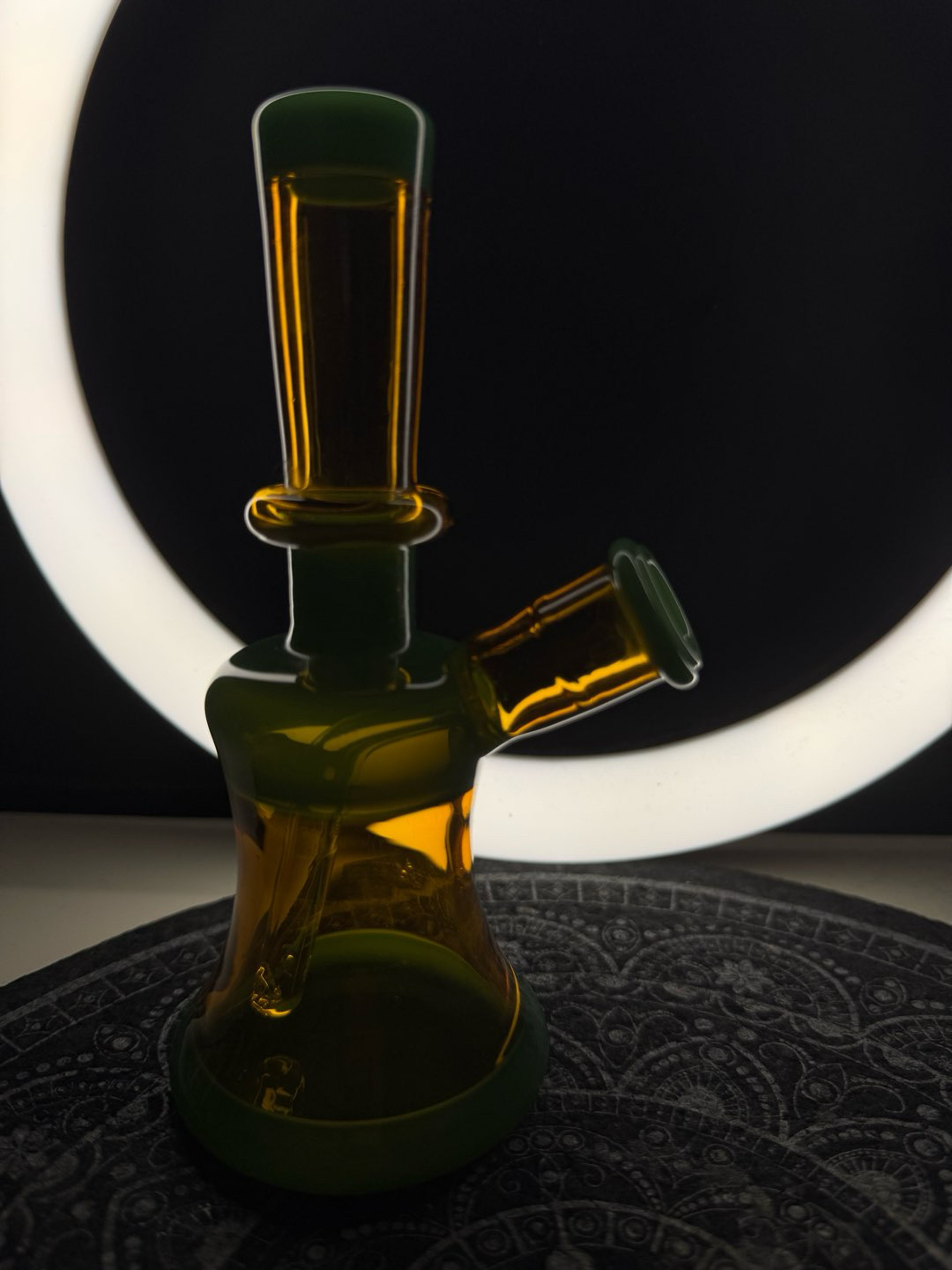 Preview pic of Baby Hash Tube - Green / Yellow - 6.2in/14mm
