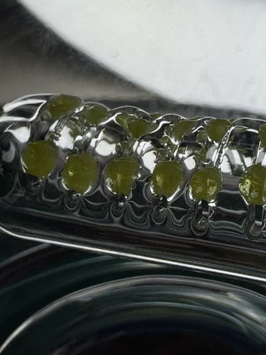 Preview pic of Kingstem Circ Perc Bent Neck Tube - Teal Yellow Wigwag 12.5in/14mm