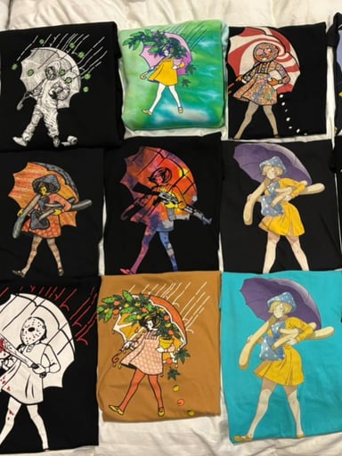 Preview pic of Sz medium slinger assault girl / mushroom / gong tee shirt collection