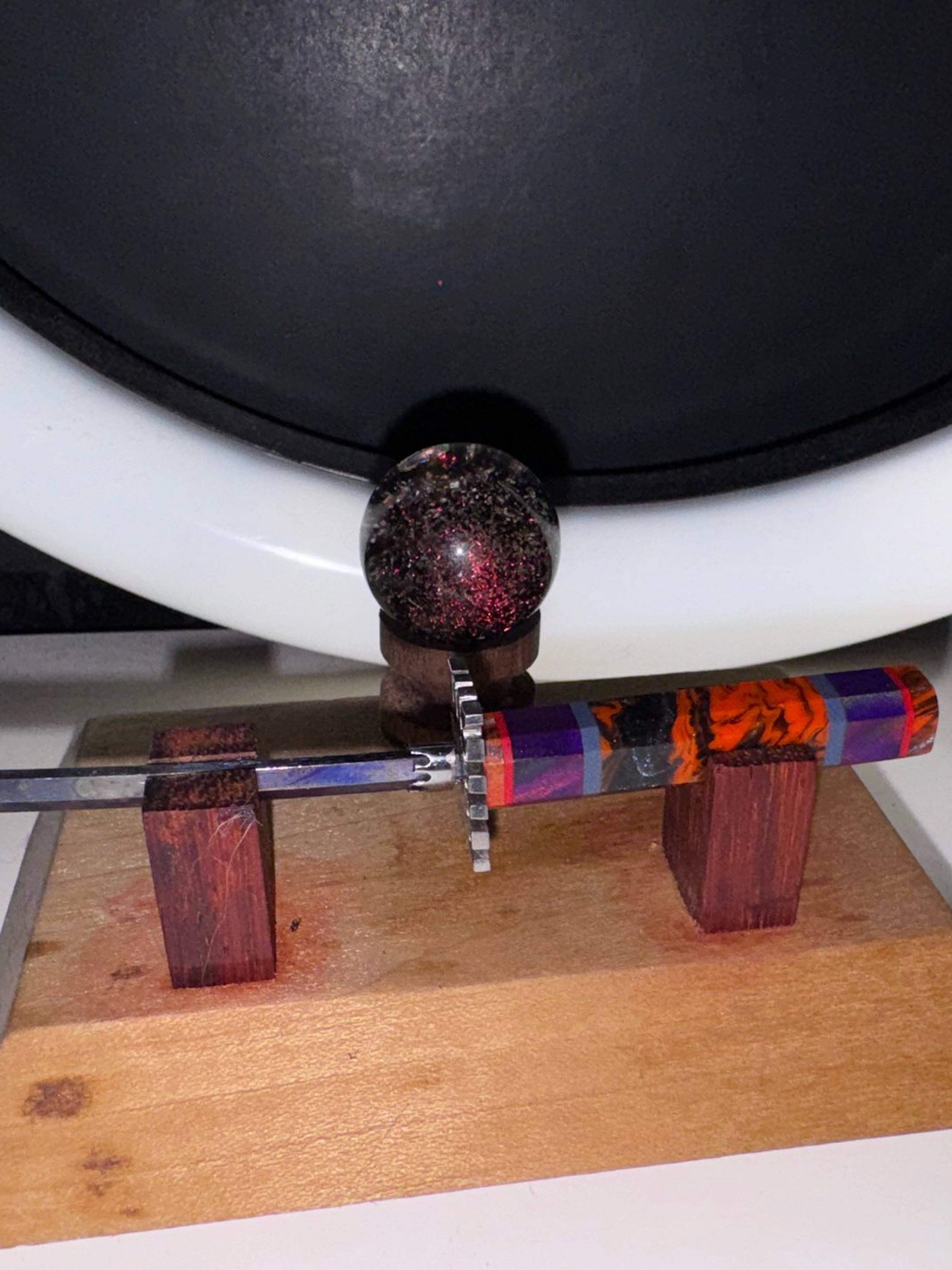 @Hardwood_katana + Stand - Fire Opal / Blue Steel (Check other listing for sword) image 0