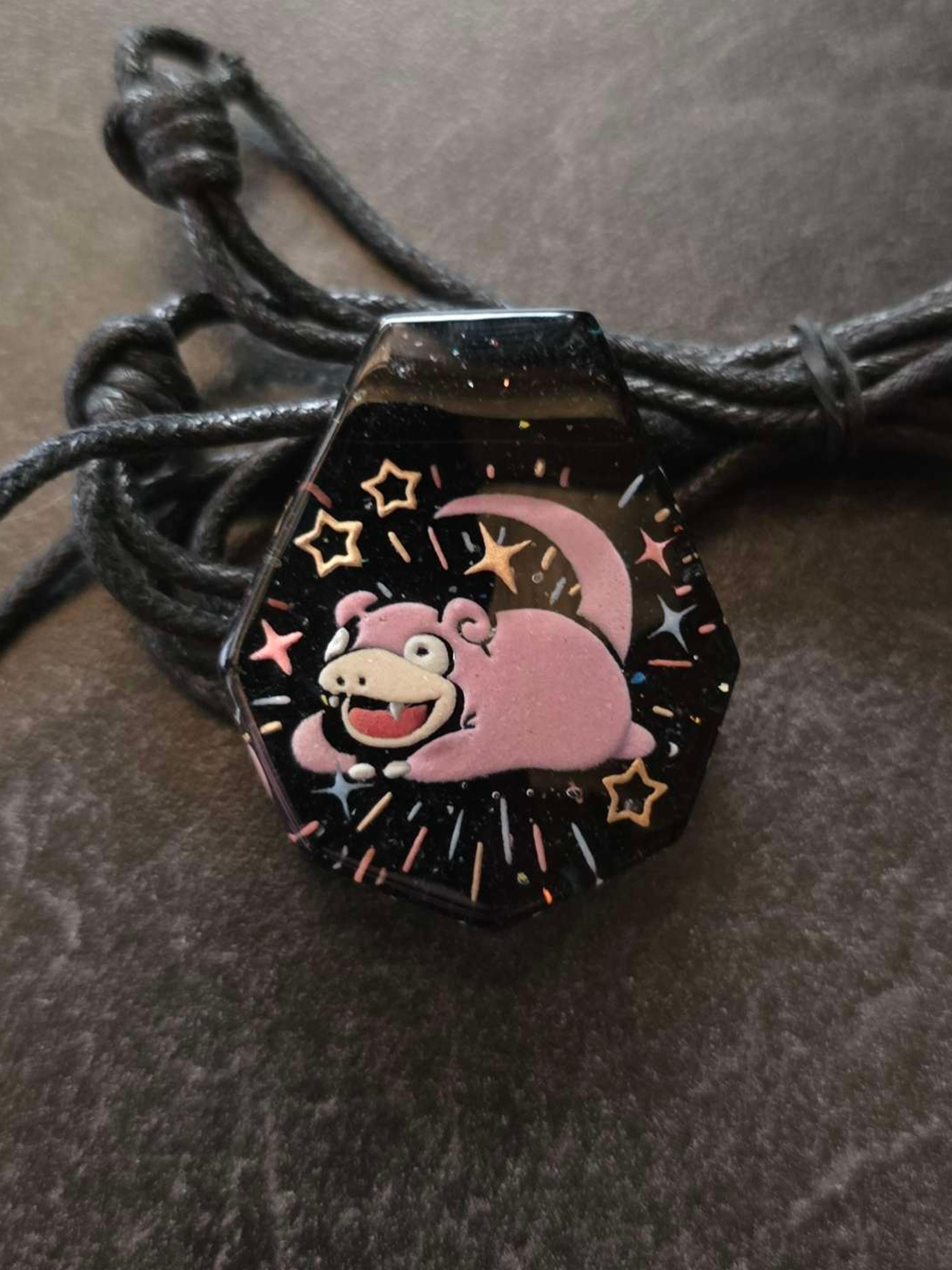 Preview pic of Slowpoke Pokemon Layered Glow UV Pendant