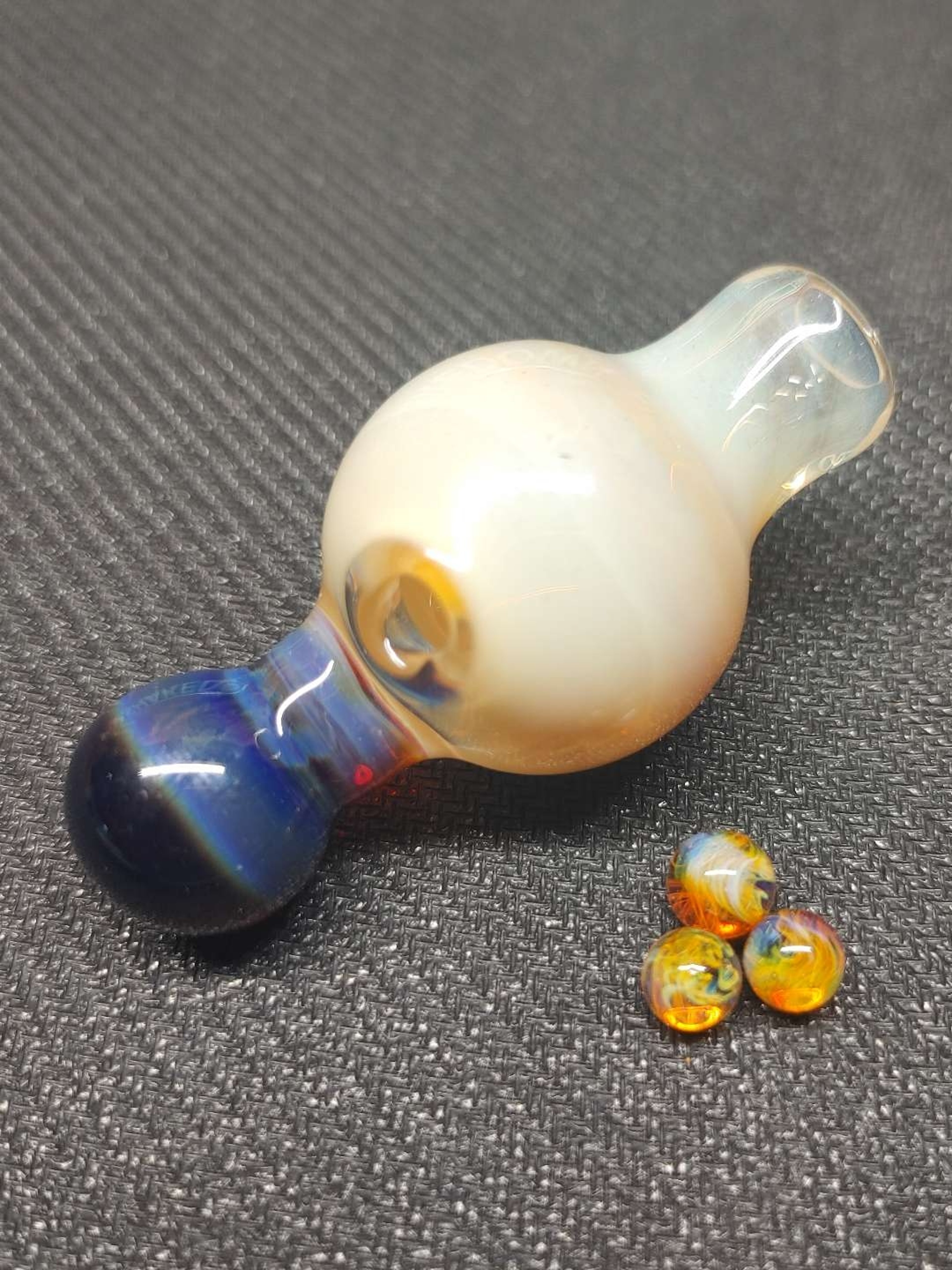 Fumed Carb Cap with Color Accents and a Set of Terp Pearls! image 0