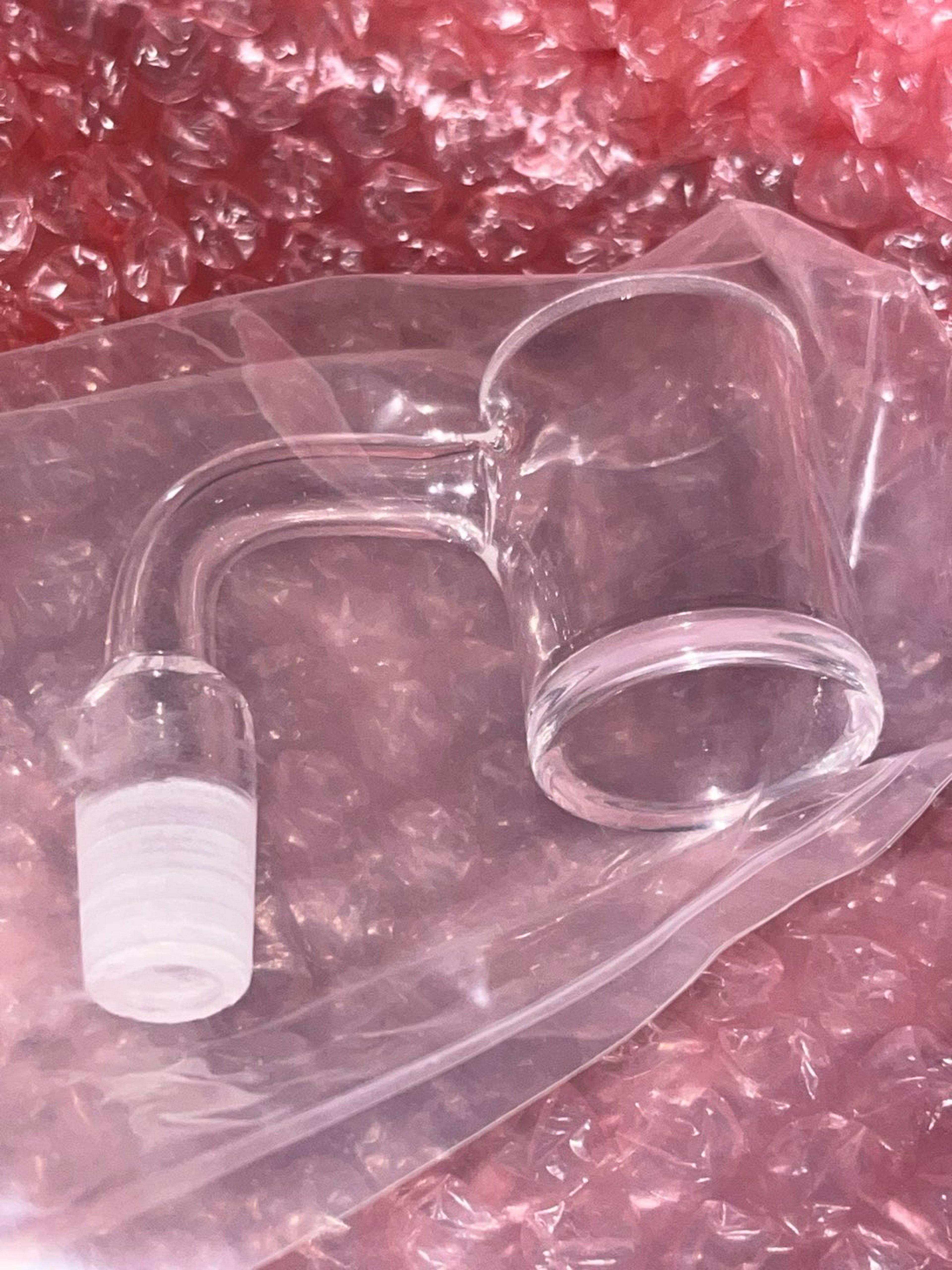 Preview pic of 30mm dish quartz banger nail - US made by  Skavengr Quartz of Utah ft 14mm 90 deg joint with heat retaining thicc bottom with beveled top - might be the last new one in existence