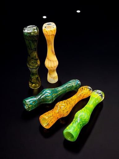 Preview pic of Mystery Chillum Hand-Blown Glass Pipe – 3.5”–3.8” – Surprise Color!