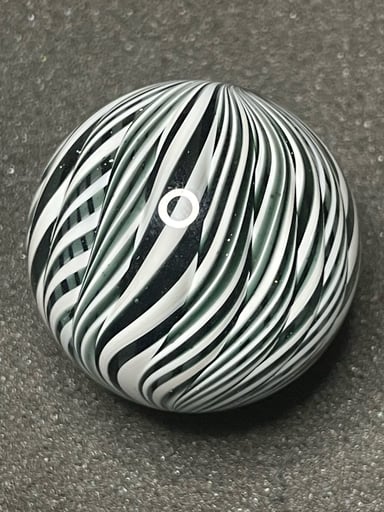 Preview pic of 1.34” black and white cane marble