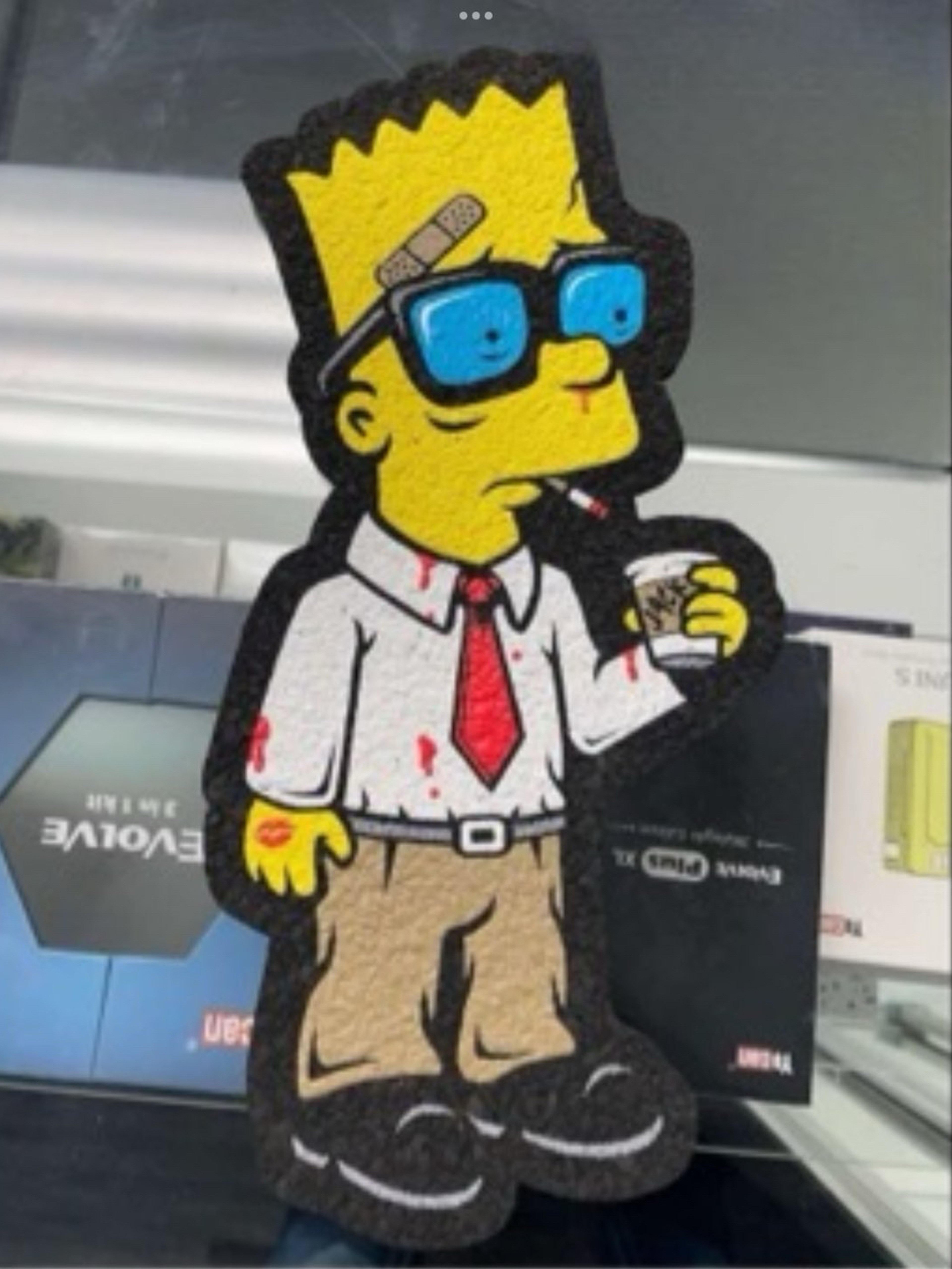 Preview pic of Charlie Hussle Bart Simpson fight club moodmat