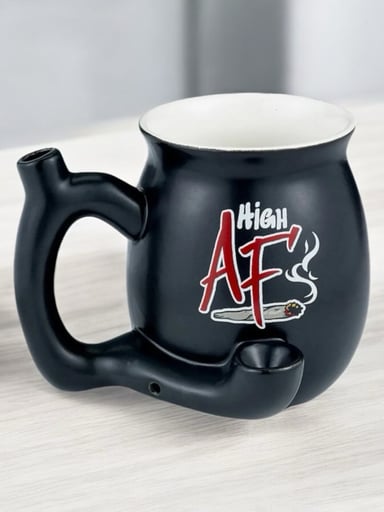 Preview pic of High AF Black Ceramic Mug Pipe