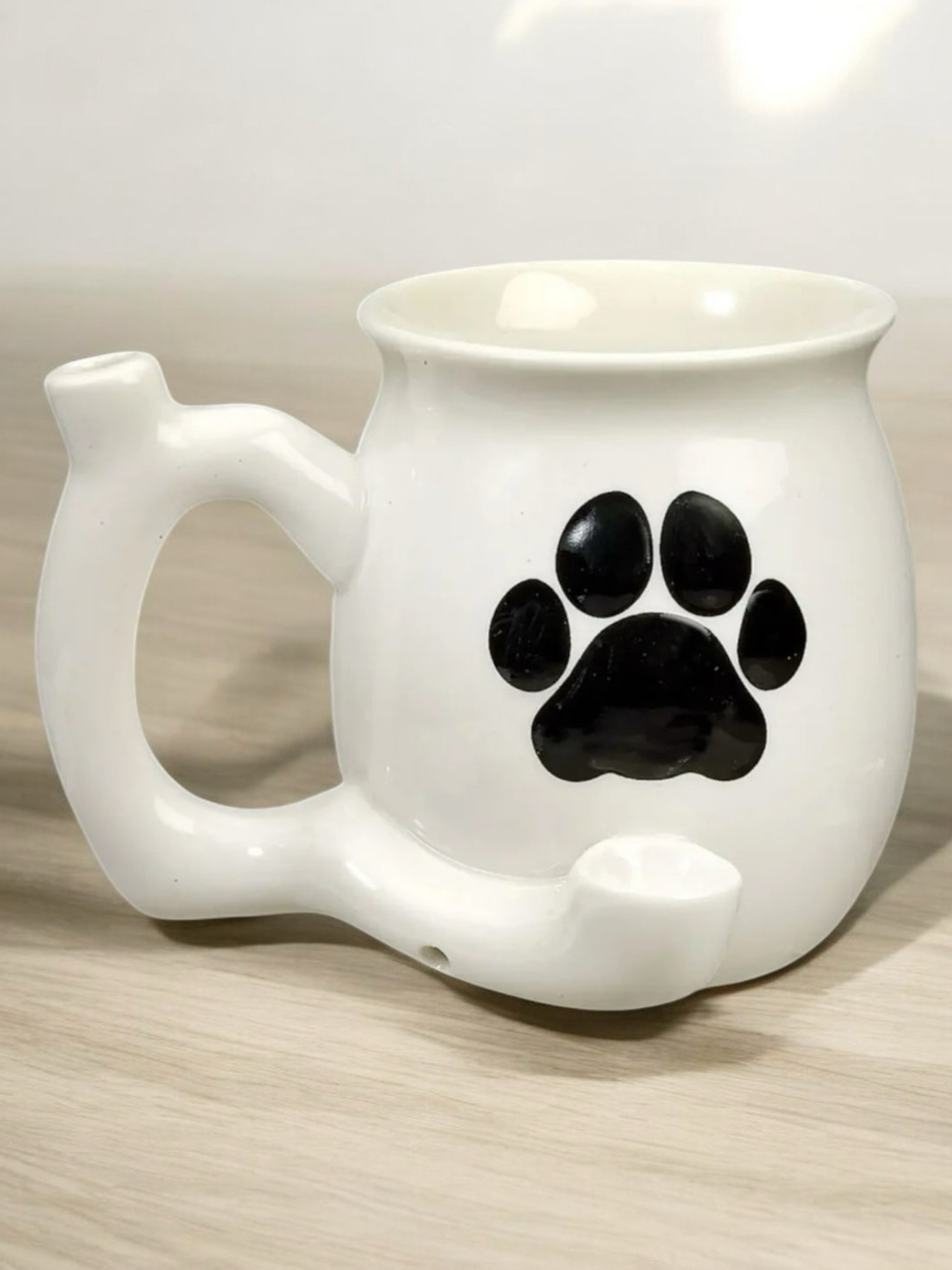 Paw Print Ceramic Mug Pipe – White image 0