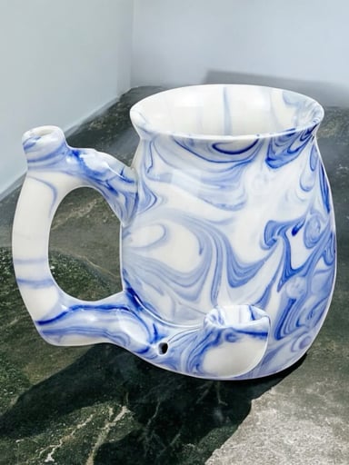 Preview pic of Blue Marble Ceramic Mug Pipe