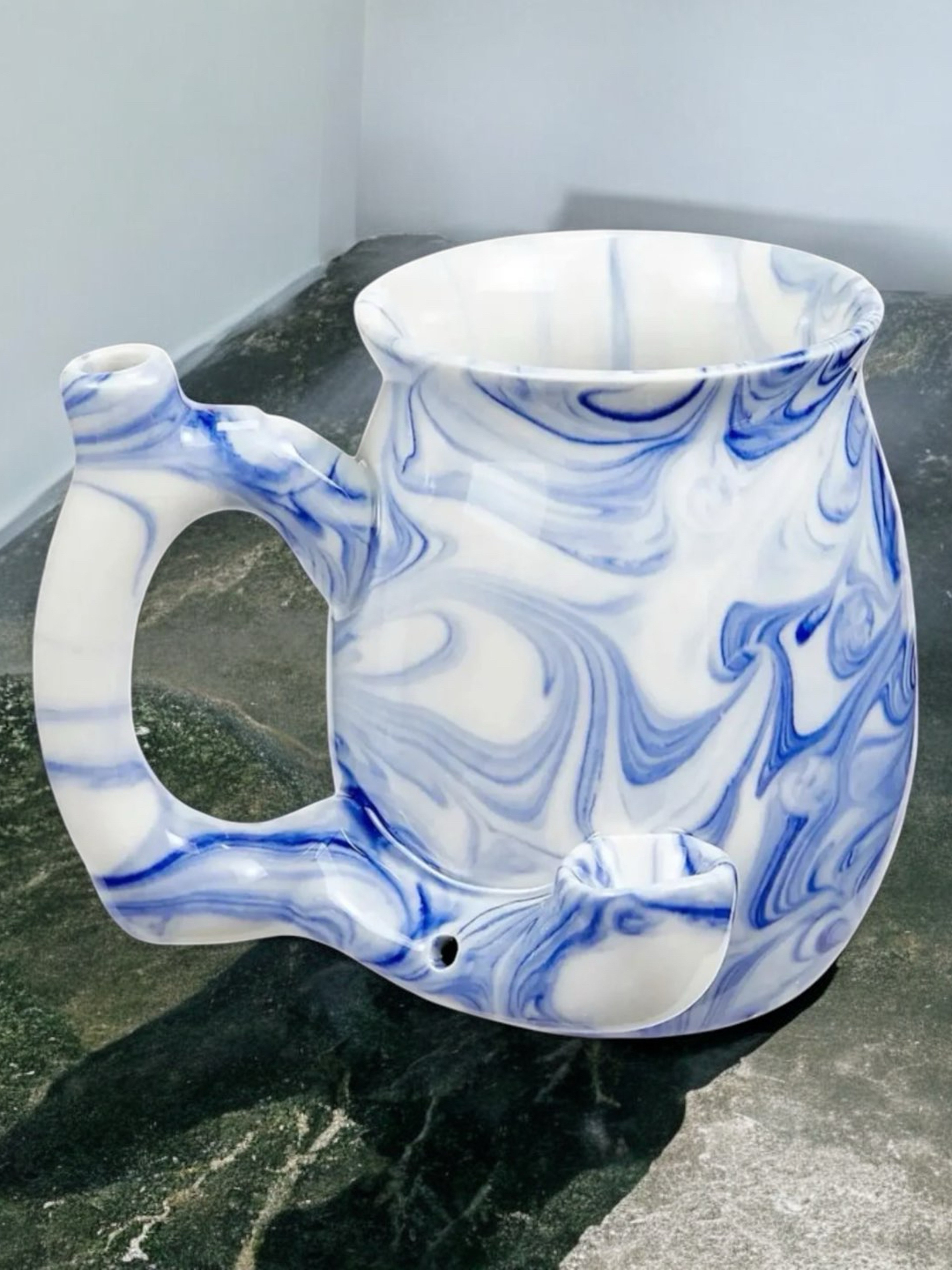 Blue Marble Ceramic Mug Pipe image 0