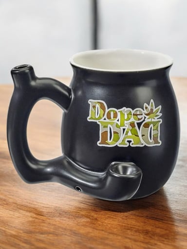 Preview pic of Dope Dad Black Ceramic Mug Pipe