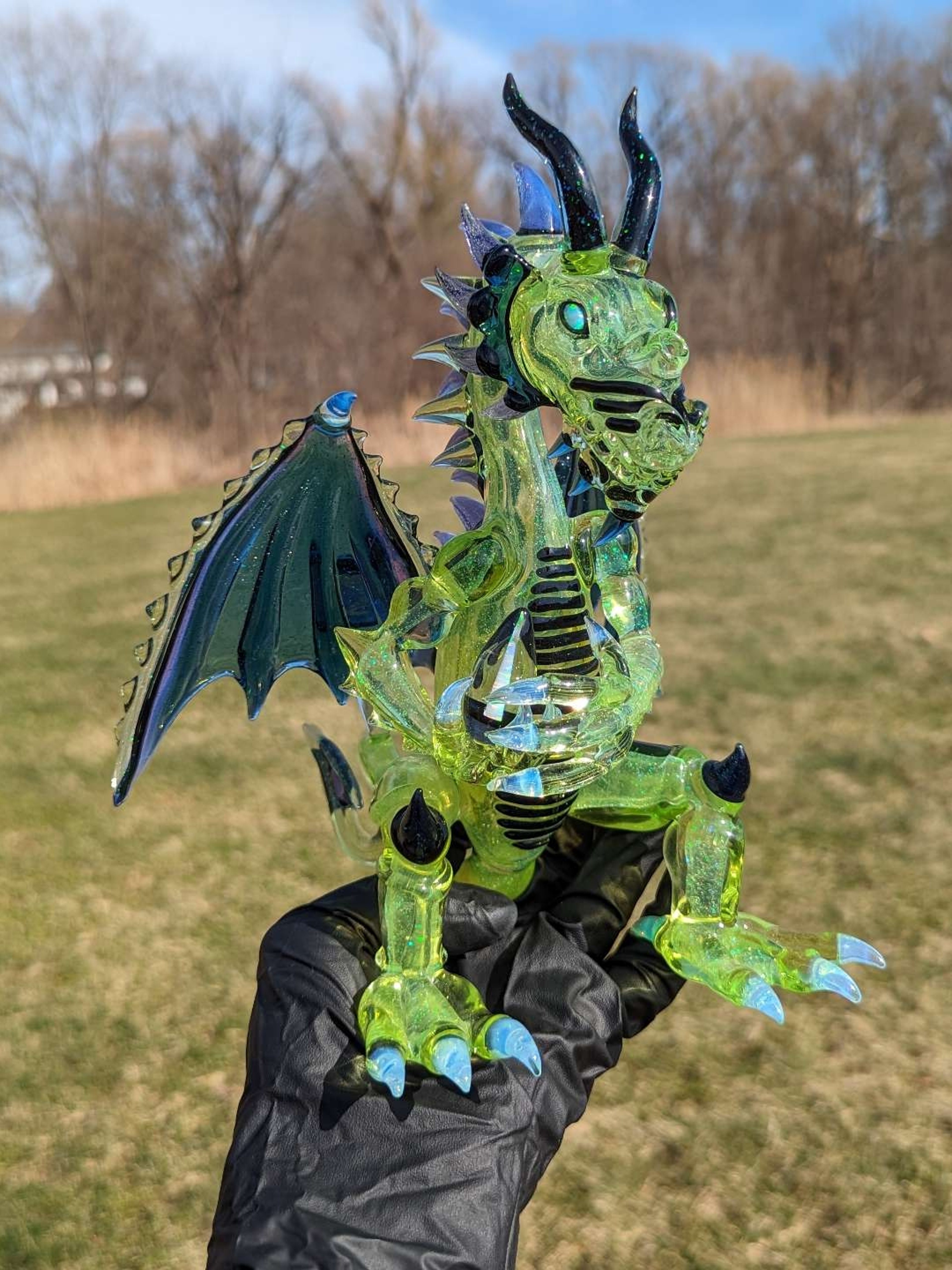 Preview pic of Full Crushed Opal Dragon Dab Rig - Mako Glass