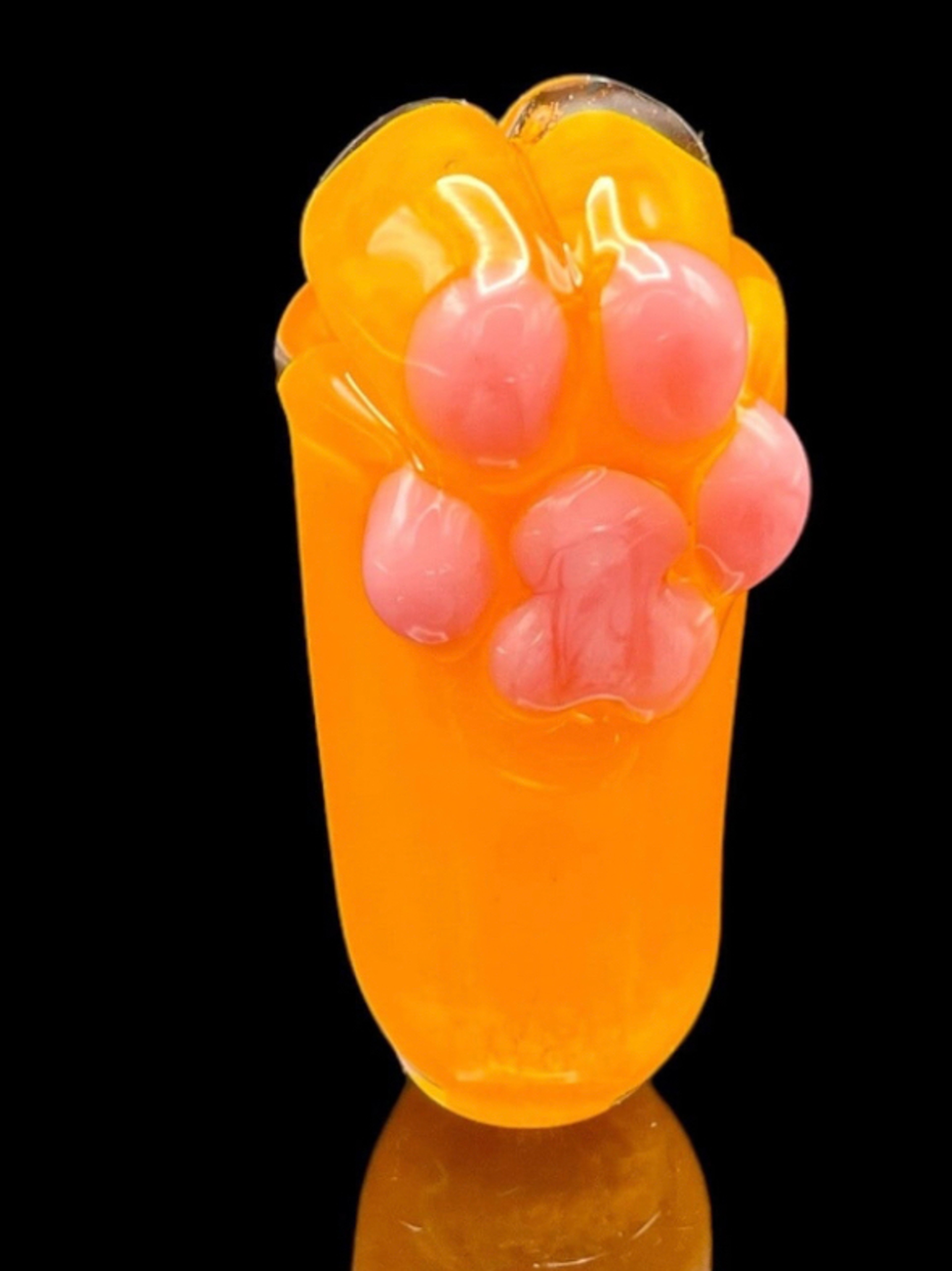 Preview pic of Cat Paw Pipe. Lava orange with pink beans.