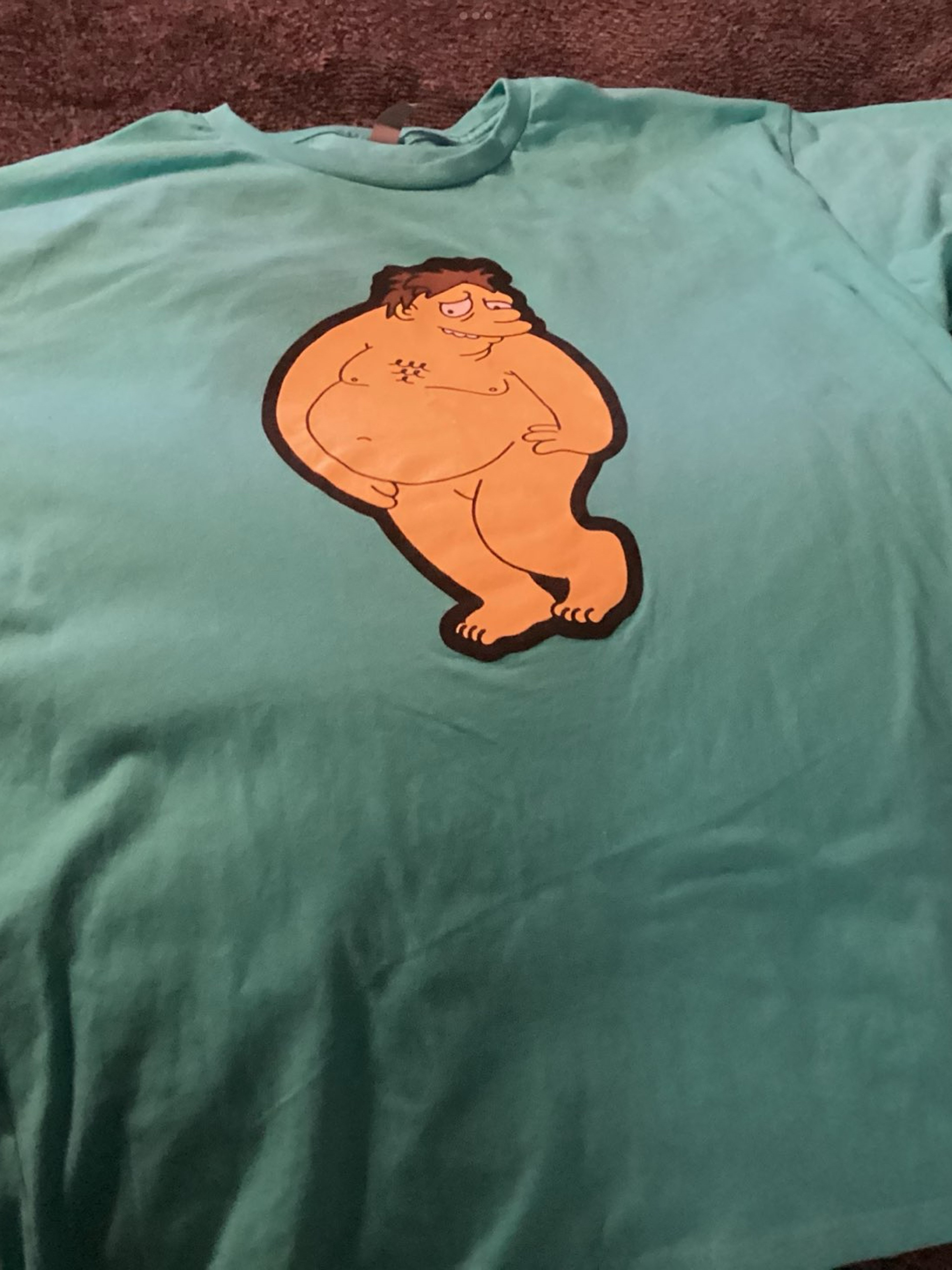 Preview pic of Hippie Hussle X The Seshons X 74Lands UV Reactive Barney Gumble T-shirt XL