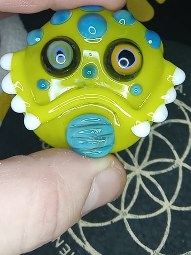 Preview pic of HEADY GLASS PENDANT BY CRYSUS DESIGNS, HIGH QUALITY, HOLLOW, GLASS PENDANT